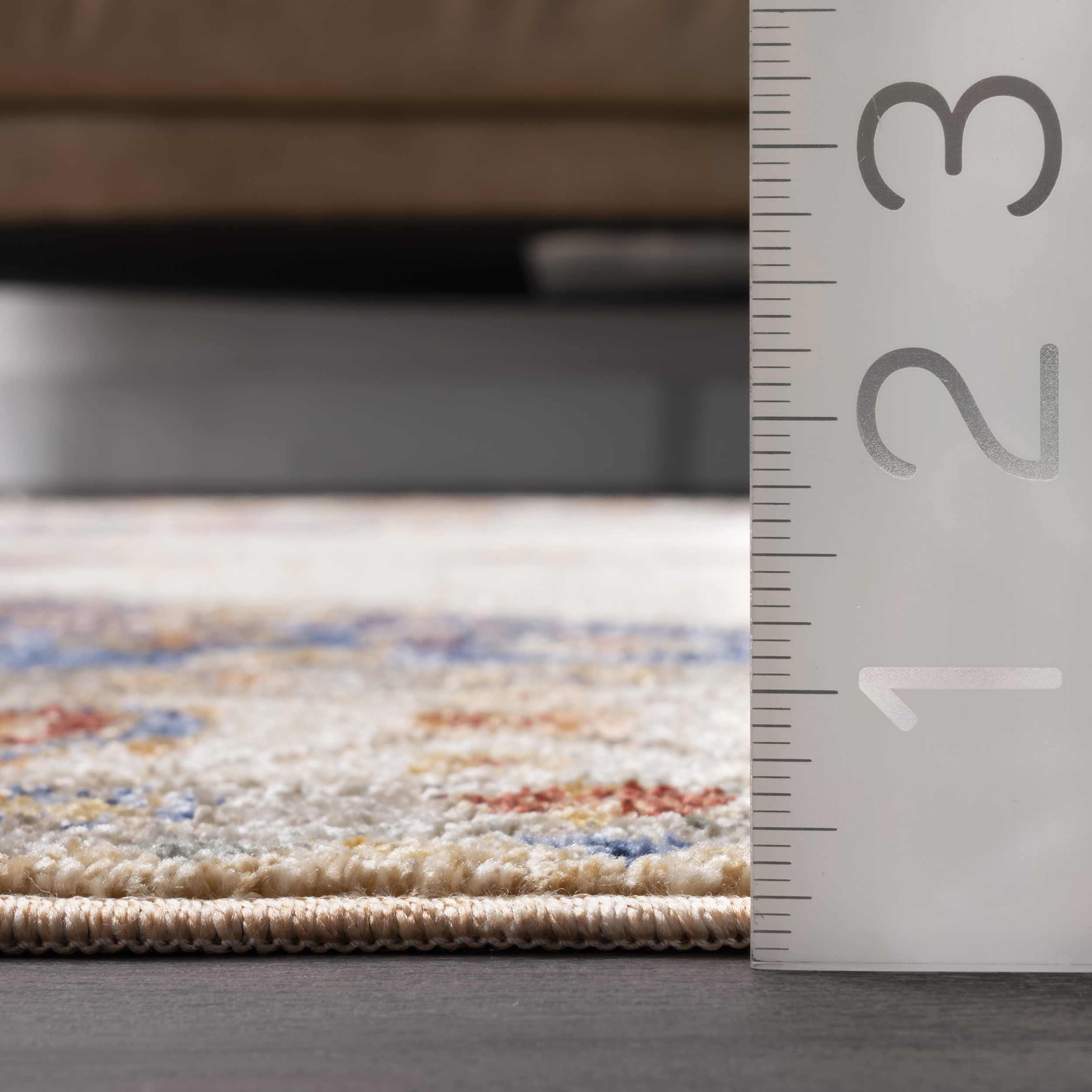Floral Cardinal Medallion Rug - Ivory Bohemian Area Rug for Living Room, Bedroom & Home Decor