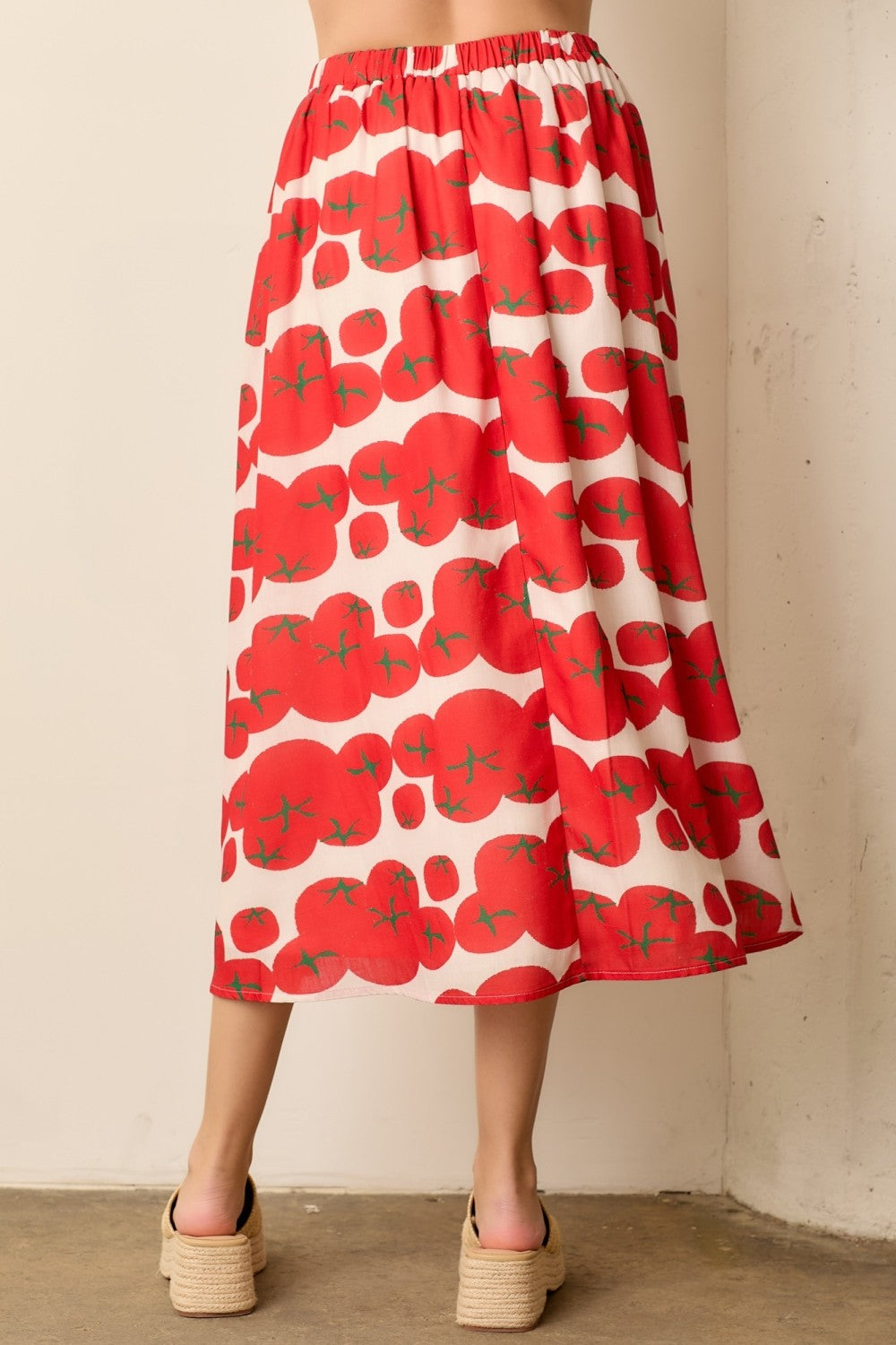 Vintage Floral Midi Skirt for Women - A-Line High Waist Boho Skirt with Pockets - Perfect for Casual Outfits, Office Wear & Summer Dresses