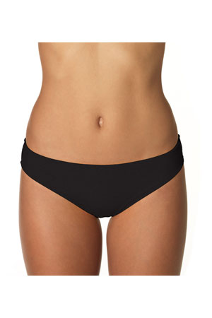 Black 21B Shirred Back Bottom - Stretchy Comfortable High Waisted Swim Bottoms for Women | Perfect for Beach, Pool, and Summer Vacations