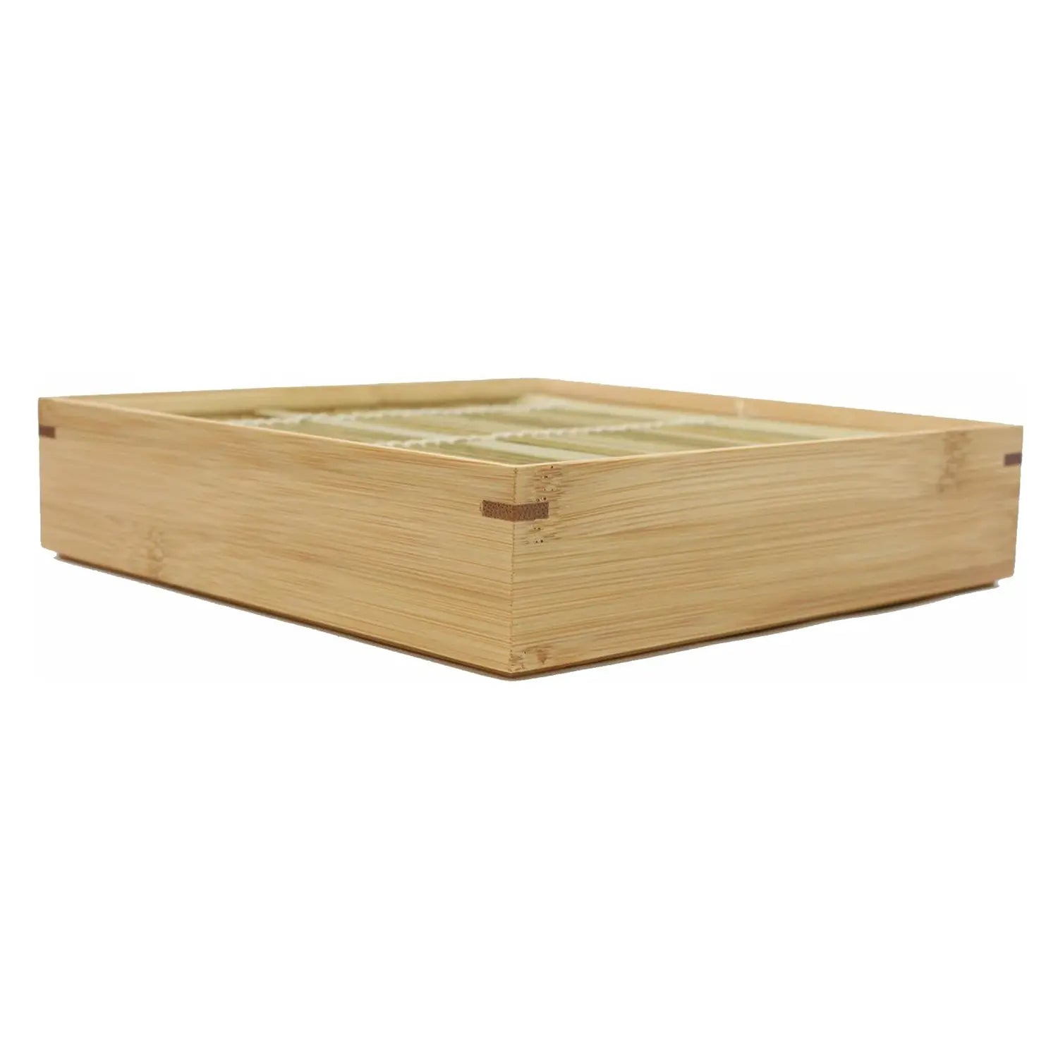 Manyo Bamboo Square Soba Noodle Serving Box - Eco-Friendly Japanese Bento Lunch Box for Sushi, Noodles & Meal Prep - Perfect for Home, Office & Picnics