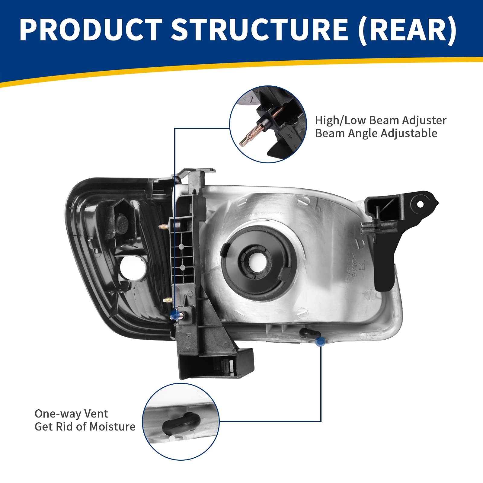 **AUTOSAVER88 Headlight Assembly Compatible with Toyota Tacoma 2001-2004 Pickup Truck - Black Housing, Amber Reflector, Clear Lens + Bumper Lights - Perfect for Night Driving & Off-Road Adventures**