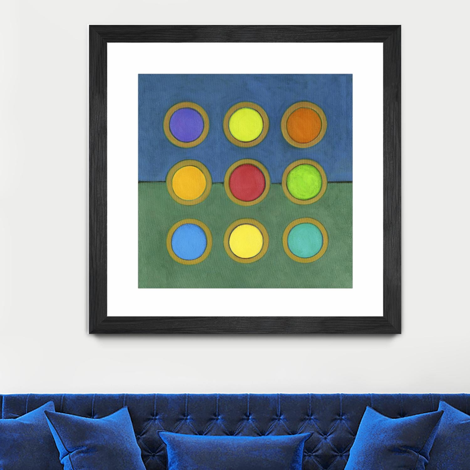 Circle Grid II - Modern Abstract Wall Art for Home & Office Decor | Perfect for Living Room, Bedroom, and Workspace Aesthetics