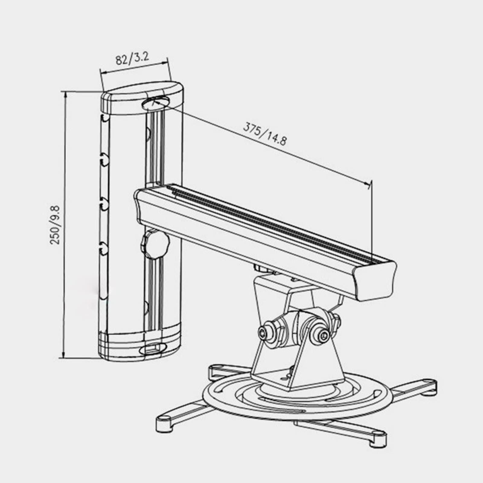Universal Projector Stand - 360° Full Motion Aluminum Alloy Wall Mount with Retractable Bracket for Home Theater, Office Presentations & Outdoor Movie Nights
