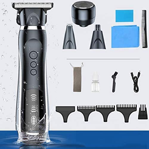 USB Rechargeable Nose & Ear Hair Trimmer for Men - Professional Painless 4-in-1 Grooming Kit with Electric Trimmer & Cleaning Brush | Perfect for Travel, Home & Personal Grooming