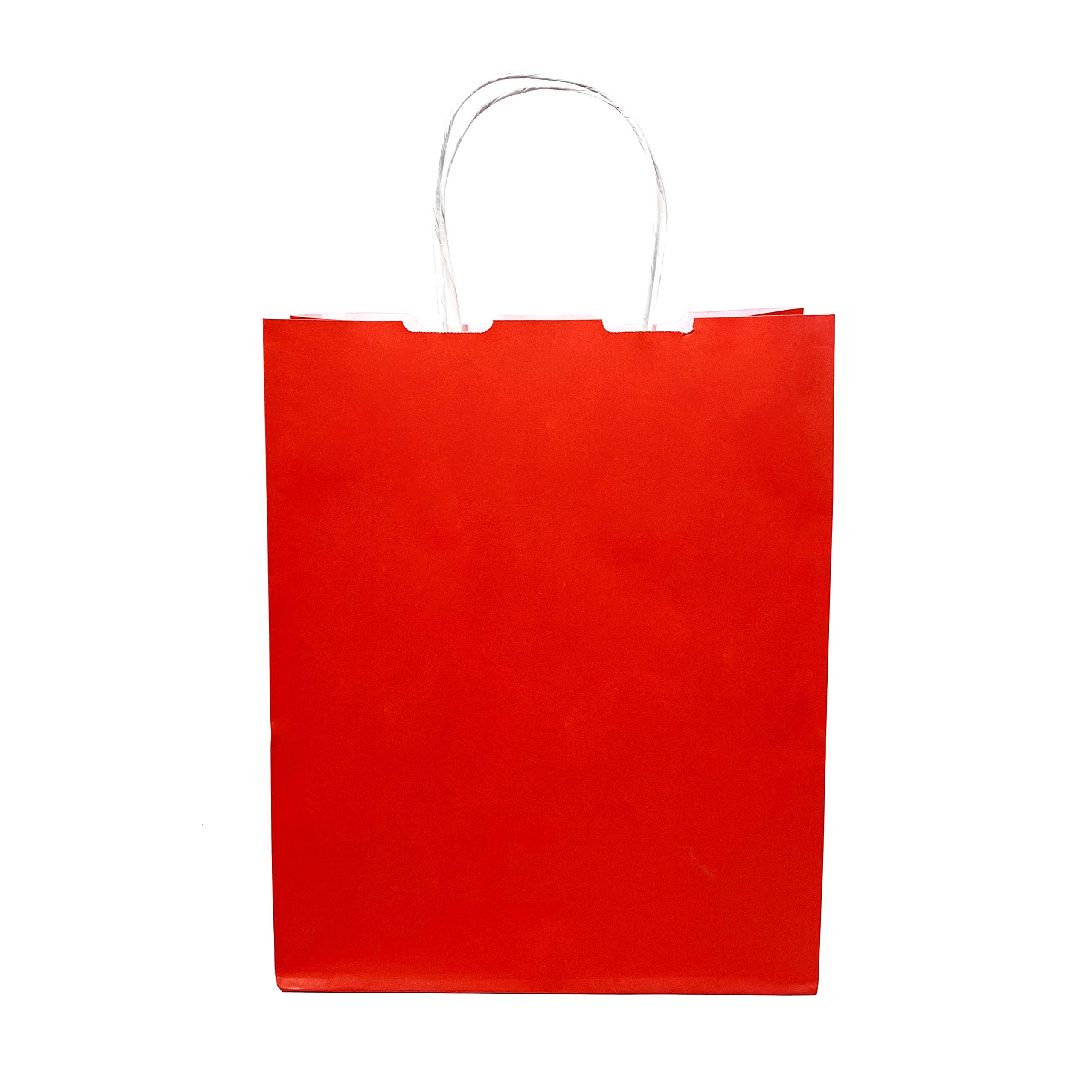 JET PAPER BAGS 10x5x12 Inch Virgin Kraft Paper Gift Bags with Twisted Handles - Bulk 250pcs (Red) | Eco-Friendly Recyclable Packaging for DIY, Retail, Parties, Weddings & Gifts | Perfect for Business, Takeout, Grocery & Shopping Bags