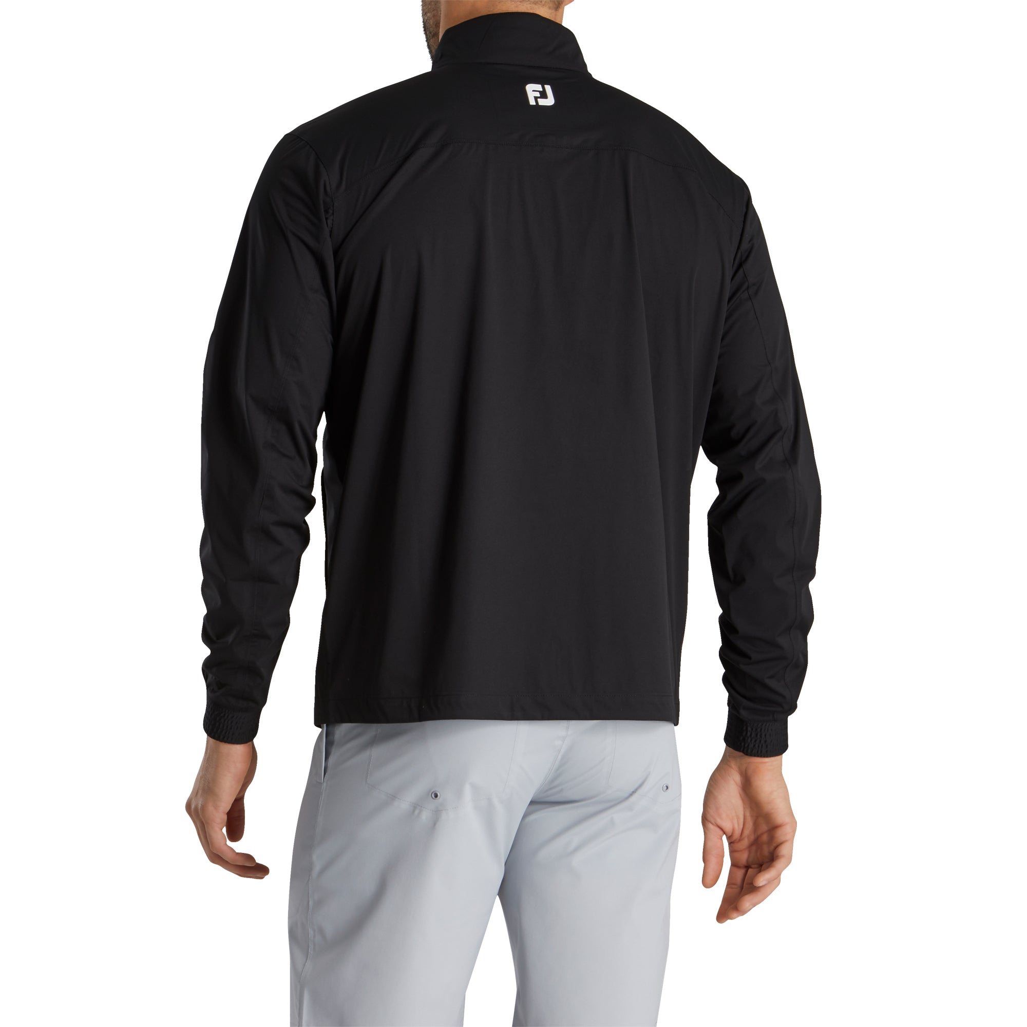 FootJoy HydroKnit Black Men's Golf 1/2 Zip Pullover - Lightweight Water-Resistant Performance Shirt for Golfing & Outdoor Sports