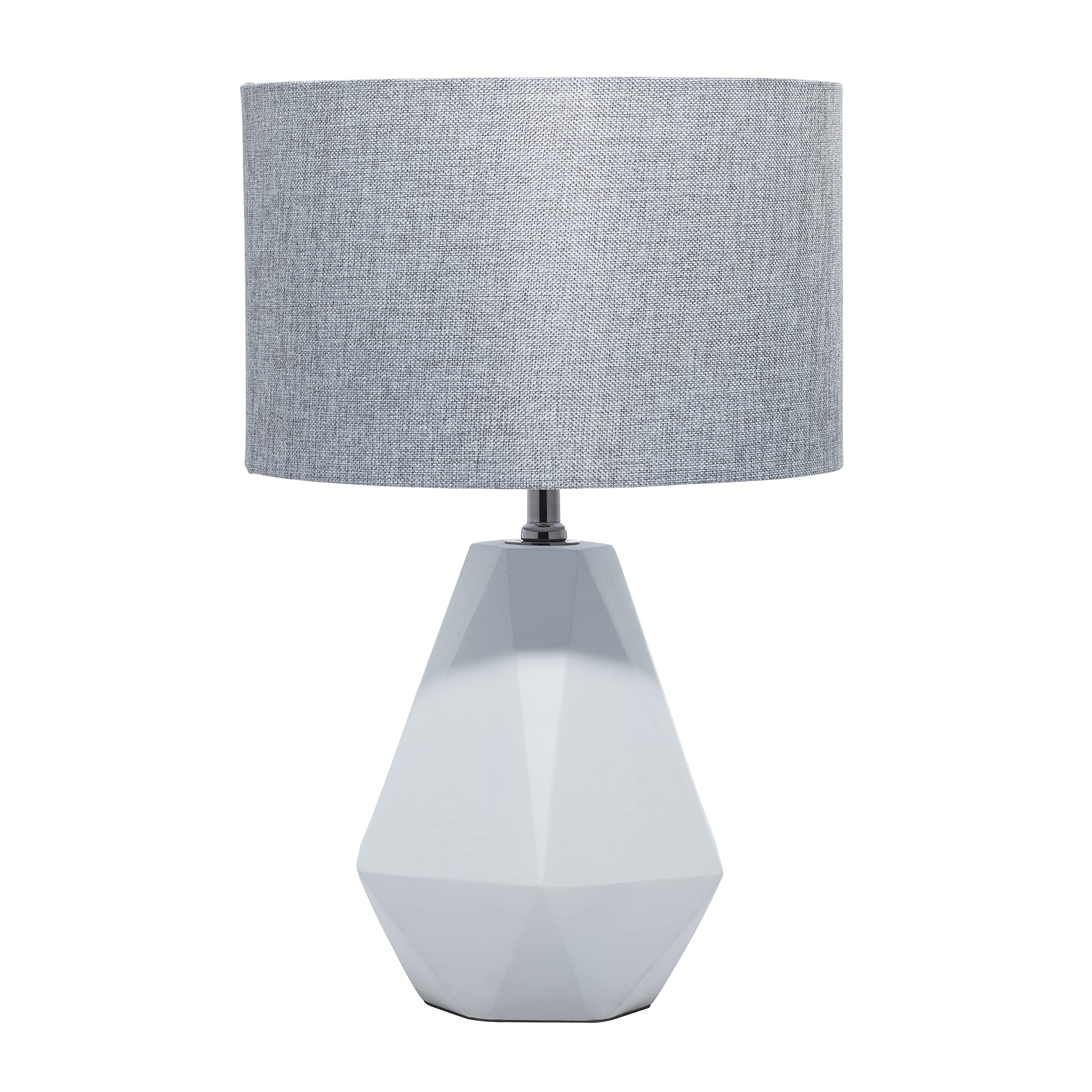 Deco 79 Modern Gray Cement Stone Geometric Table Lamp with Drum Shade - 14