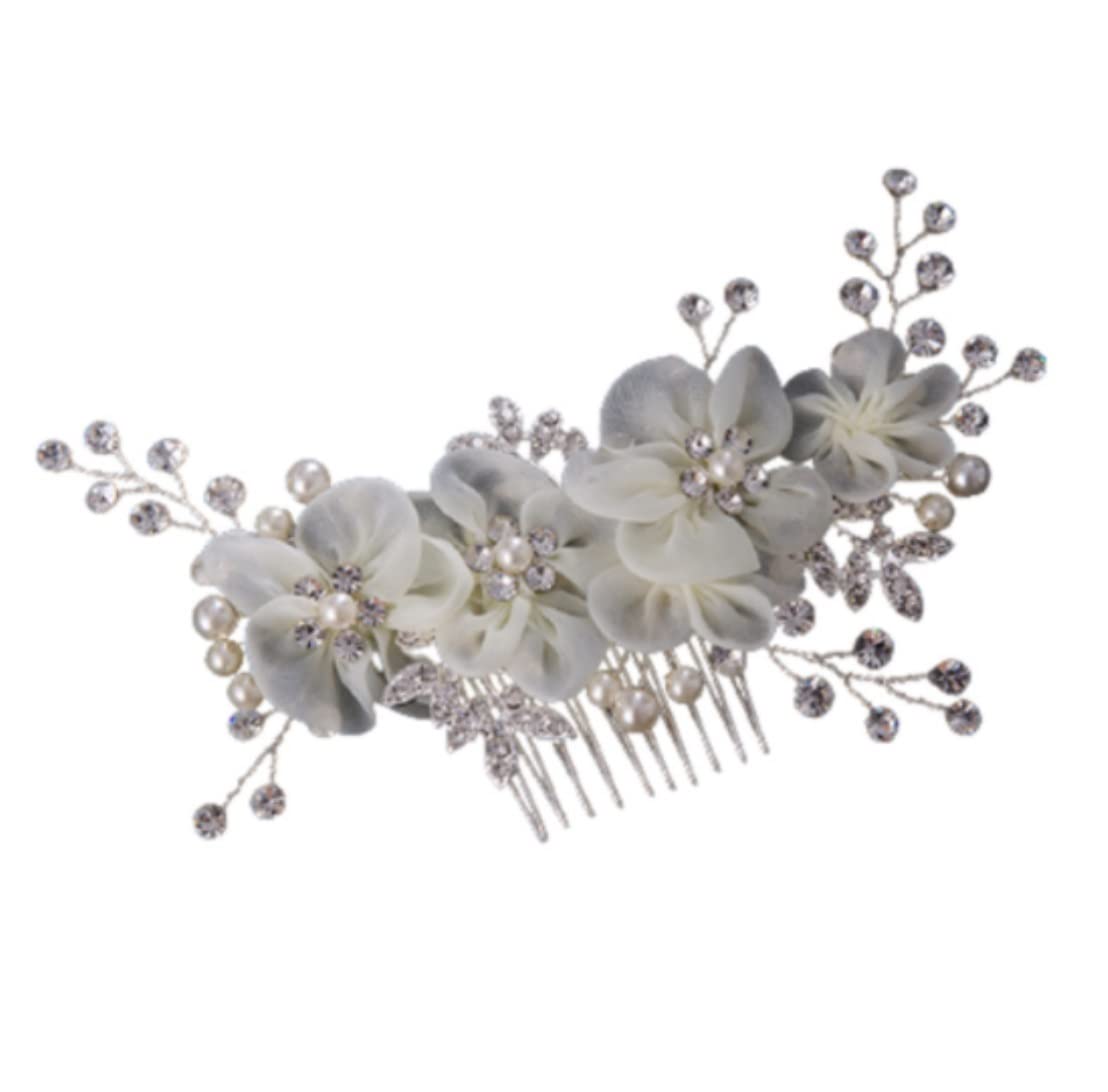 RUVOO Wedding Hair Comb for Women - Pearl Flower Bridal Hair Clip, Decorative Side Comb for Brides, Prom, and Special Occasions | Elegant Hair Accessories for Weddings, Parties, and Formal Events