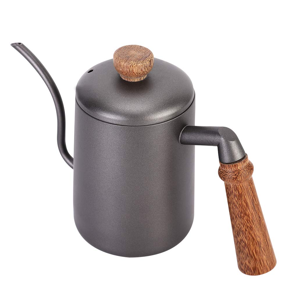 Vintage Wooden Handle Narrow Mouth Water Pot - Retro Tea & Coffee Kettle for Pouring, Brewing, and Serving - Perfect for Home, Office, and Tea Ceremonies