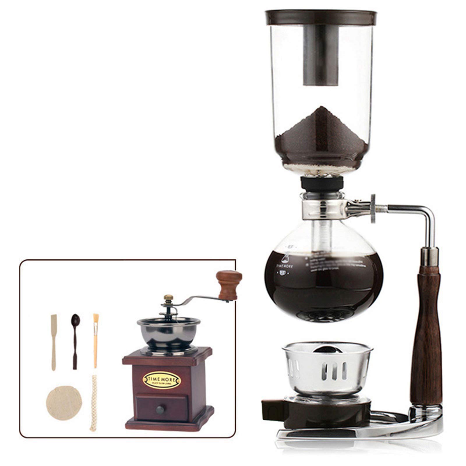 Premium Syphon Vacuum Coffee Maker - 3-5 Cup Glass Hand Brew Siphon Pot with High Temperature Resistance for Home & Office Use | Perfect for Specialty Coffee Lovers & Baristas