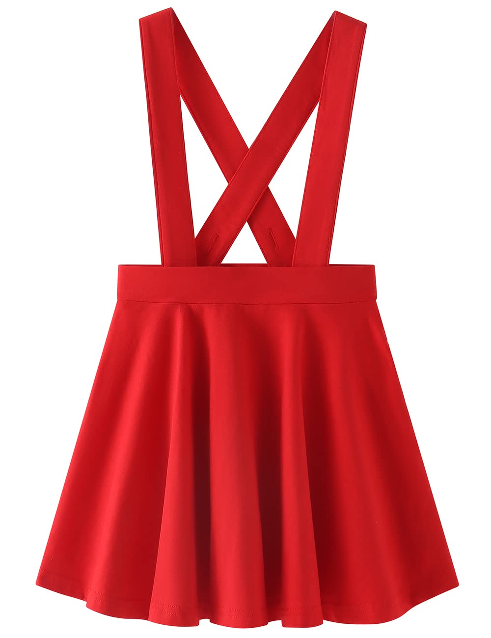 Noomelfish Girls' Stretchy Cotton Suspender Skater Skirt Flared Overall Dress for Ages 4-12 | Playful Outfit for School, Parties & Casual Wear