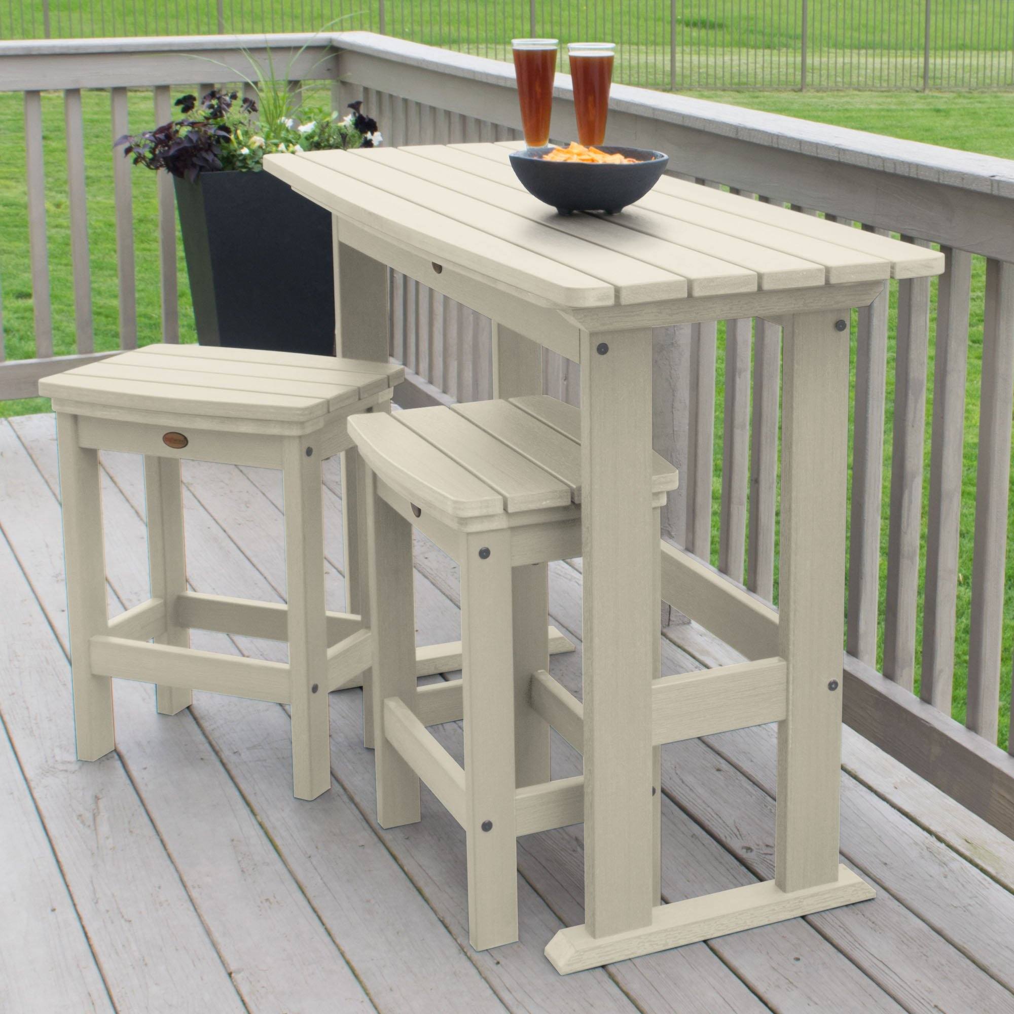 Lehigh 3-Piece Counter Height Balcony Patio Set - Outdoor Bistro Table and Chairs for Small Spaces, Perfect for Apartments, Decks & Gardens