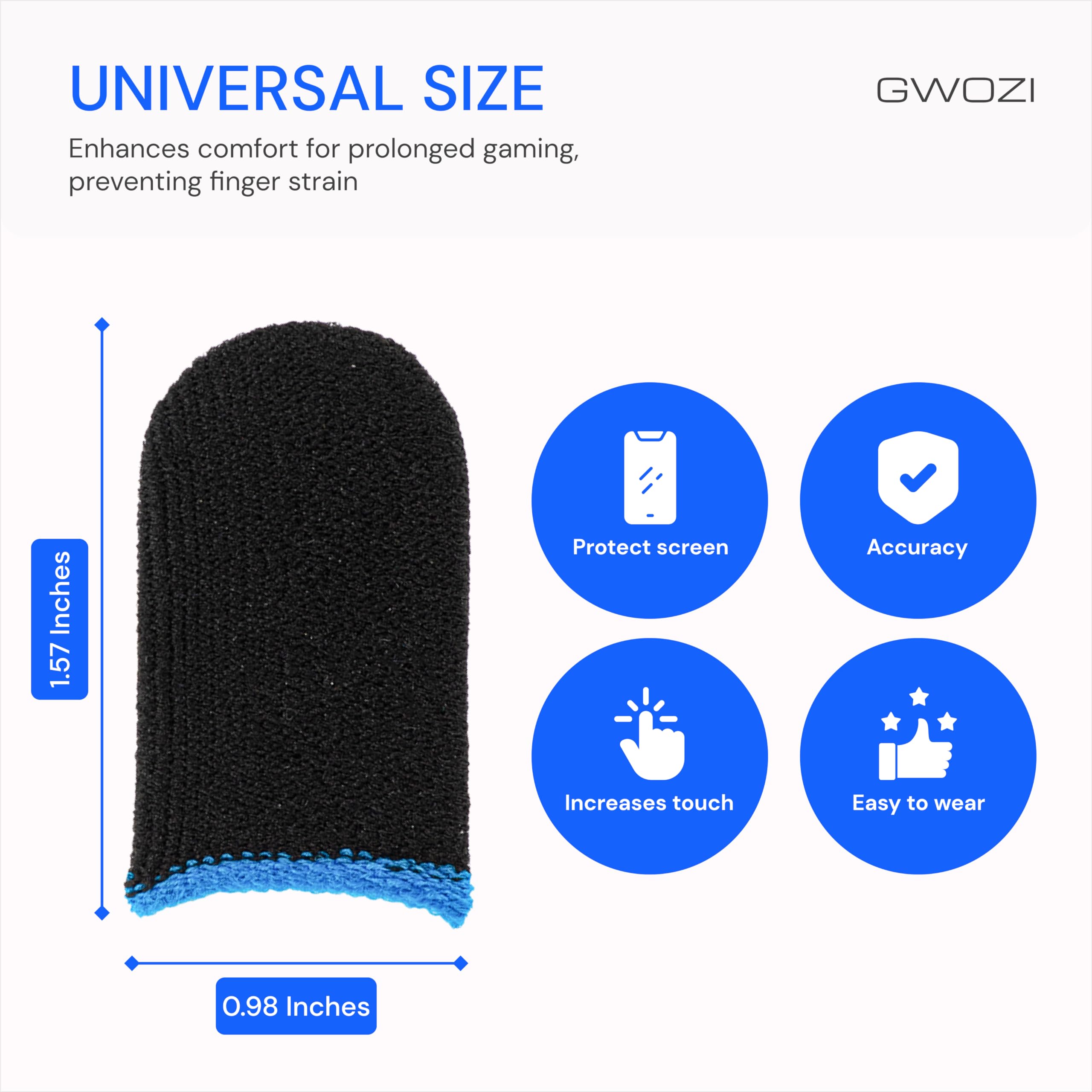 Touch Screen Gaming Finger Sleeves - 8 Pcs Sweatproof Mobile Game Finger Protectors for Thumb & Fingers | Perfect for PUBG, Call of Duty & Fortnite Players