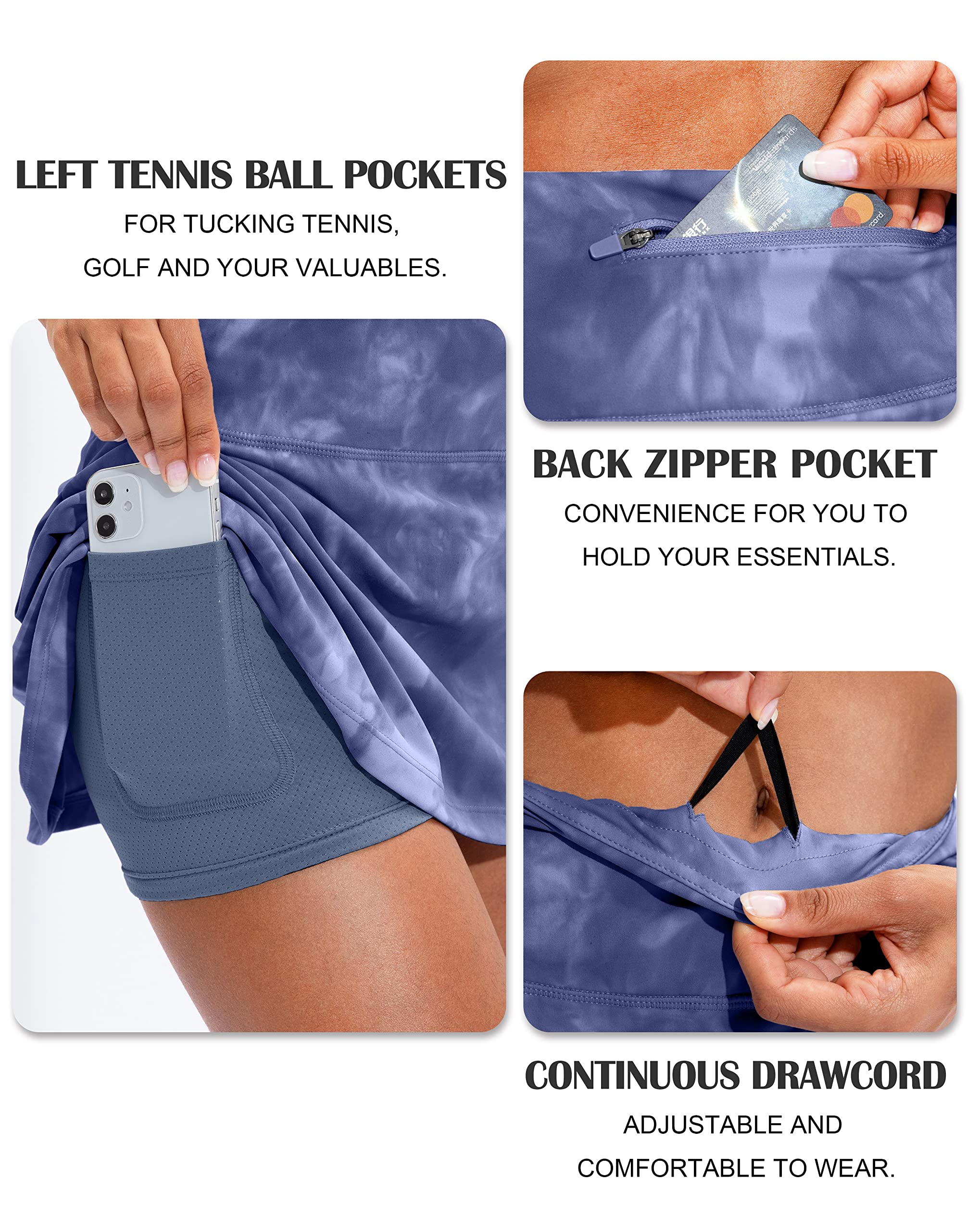 Soothfeel Women's Pleated Tennis Skirt with Pockets - High Waisted Athletic Golf Skort for Running, Workout & Casual Wear | Perfect for Tennis, Golf, Gym & Everyday Outfits