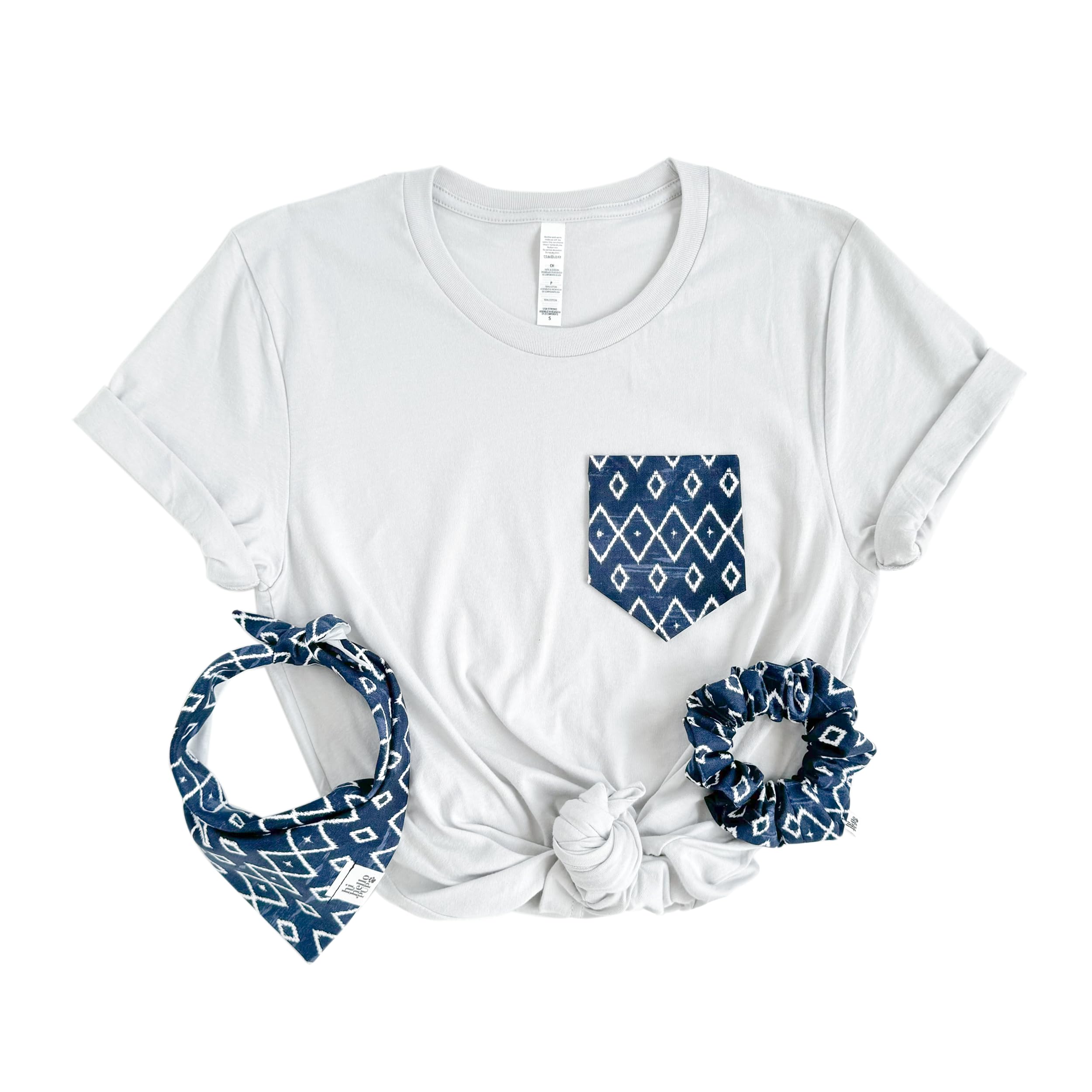 Boho Matching Outfits for Dogs and Owners - XL Tie-On Dog Bandana & Medium Human Shirt - Perfect for Pet Lovers, Photo Shoots, and Outdoor Adventures