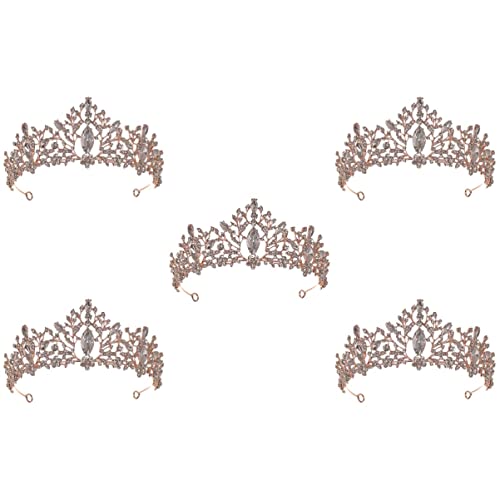 FRCOLOR 5 Pack Crystal Wedding Tiaras - Elegant Bridal Headpiece, Hair Crown for Bride, Princess & Queen - Perfect for Weddings, Prom, Pageants & Special Occasions
