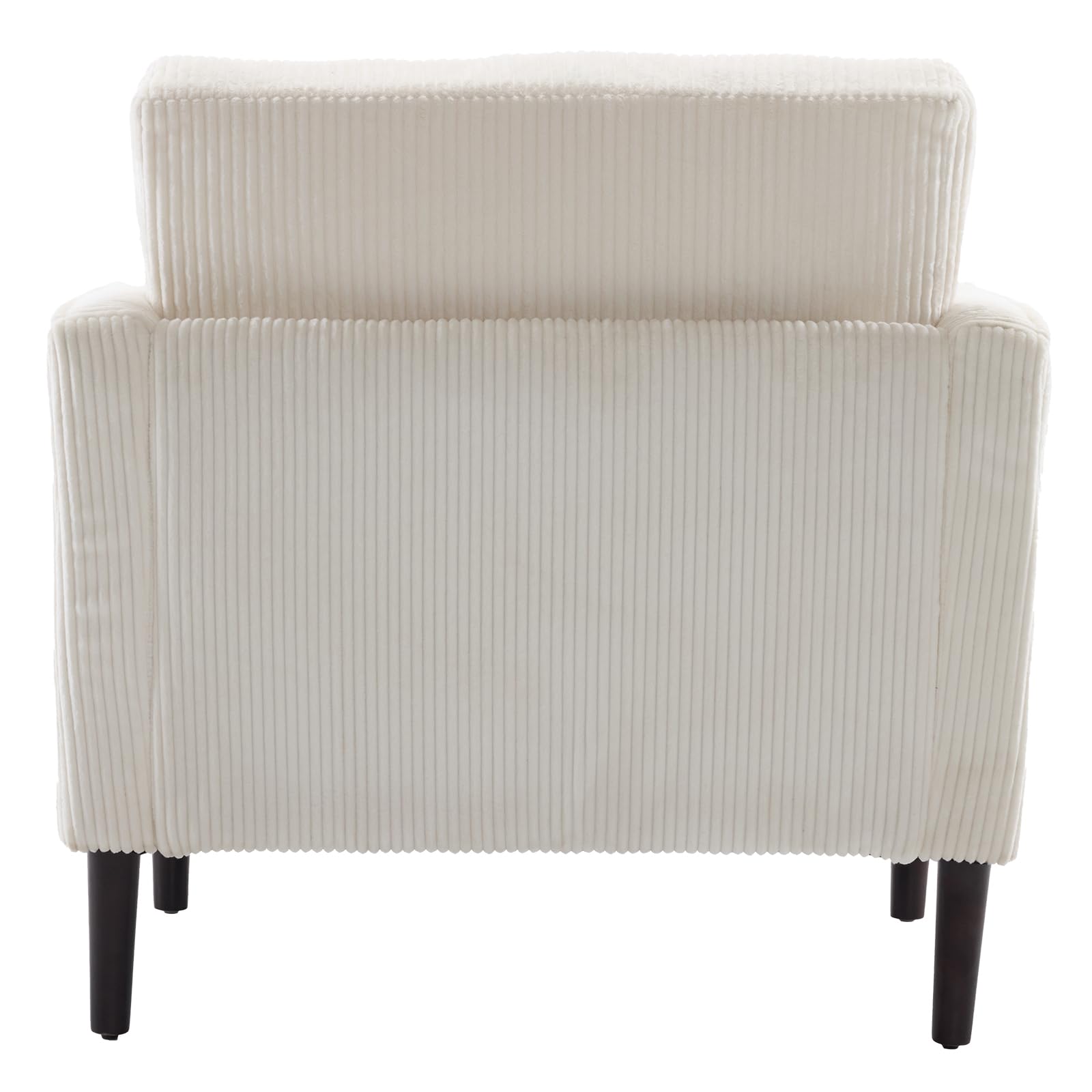 Karl Home Modern Accent Chair - Corduroy Upholstered Armchair with 2 Pillows & Side Pocket, Barrel Sofa Chair with Sturdy Solid Wood Legs - Comfortable Reading Chair for Living Room, Bedroom & Office (Beige) - Perfect for Relaxing, Reading & Small Space Decor