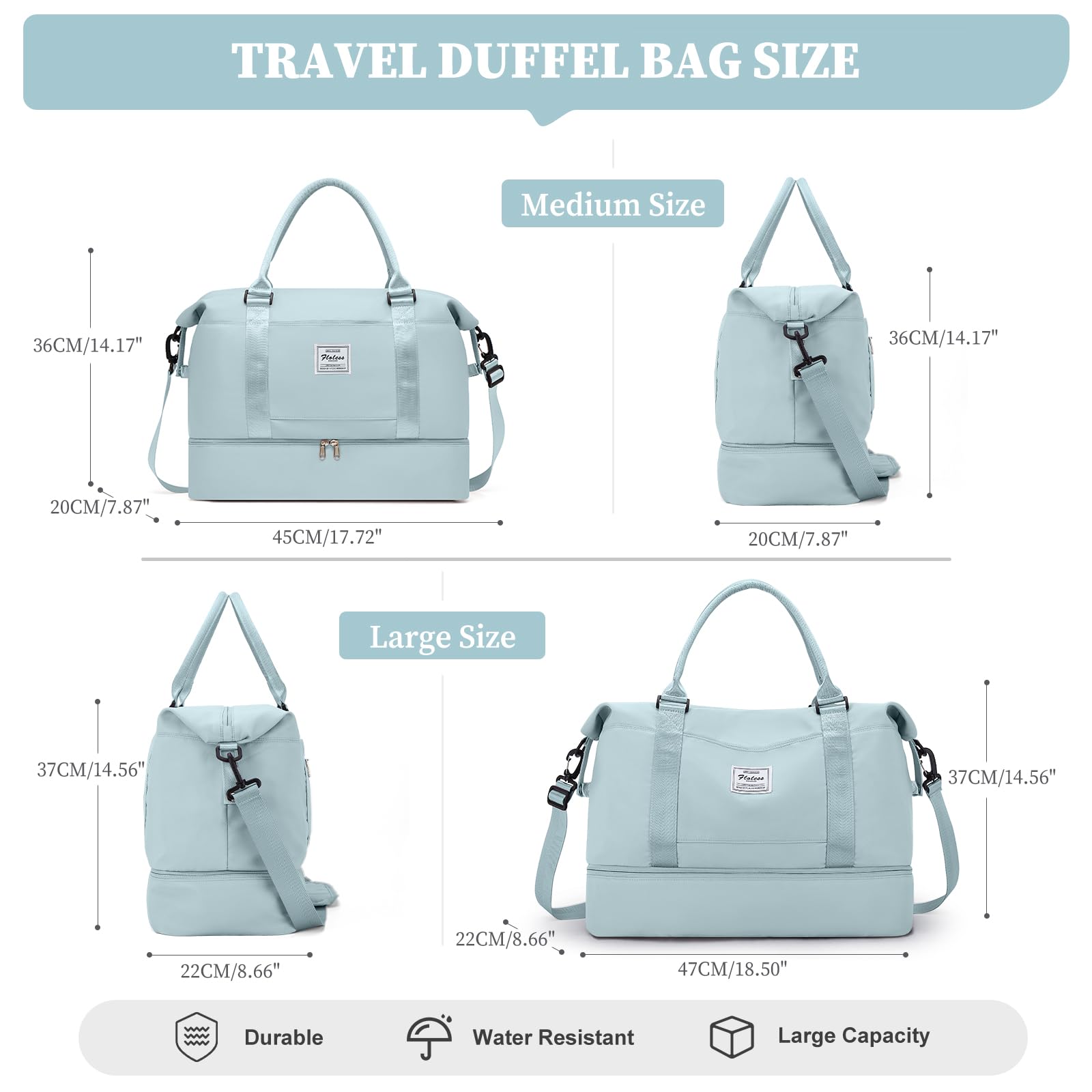 Best Weekender Bags for Women - Spacious Travel Duffel with Shoe Compartment & Detachable Toiletry Bag - Perfect for Overnight Trips, Gym, Work & Weekend Getaways