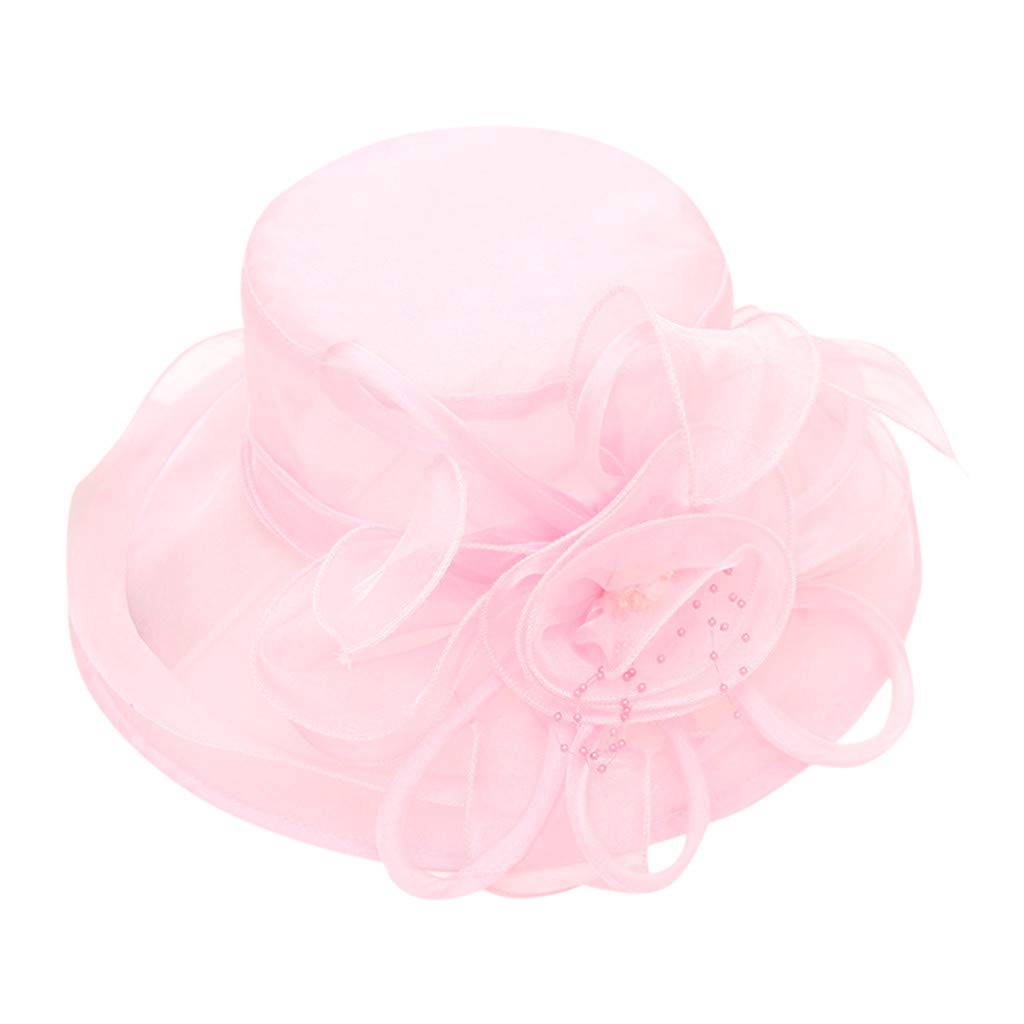 Vintage Fascinator Hats for Women - Elegant Wide Brim Bridal Tea Party & Wedding Hats - Summer Sun Hat for Outdoor Events, Garden Parties & Special Occasions
