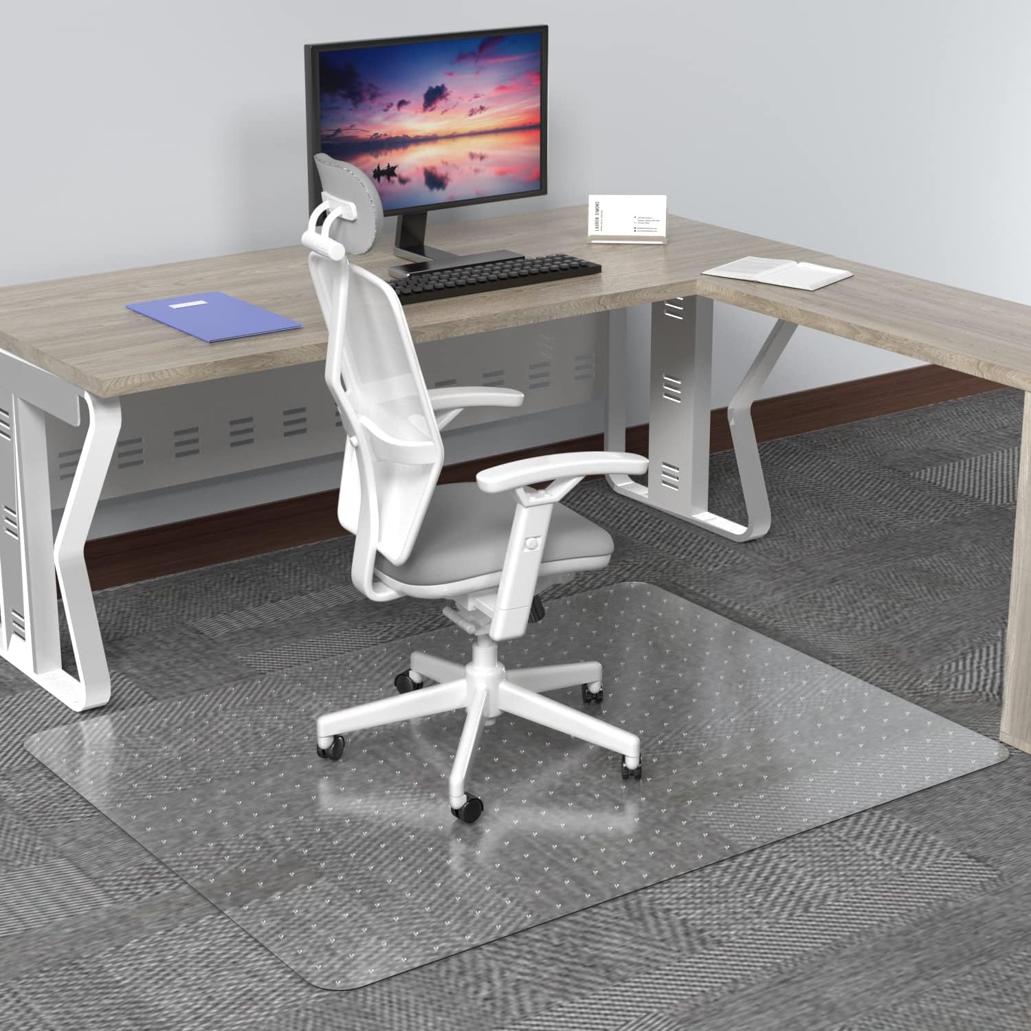 48” x 36” Clear Office Chair Mat for Carpet - Heavy Duty Floor Protector for Low Pile Carpets | Perfect for Home Office, Gaming & Workspace