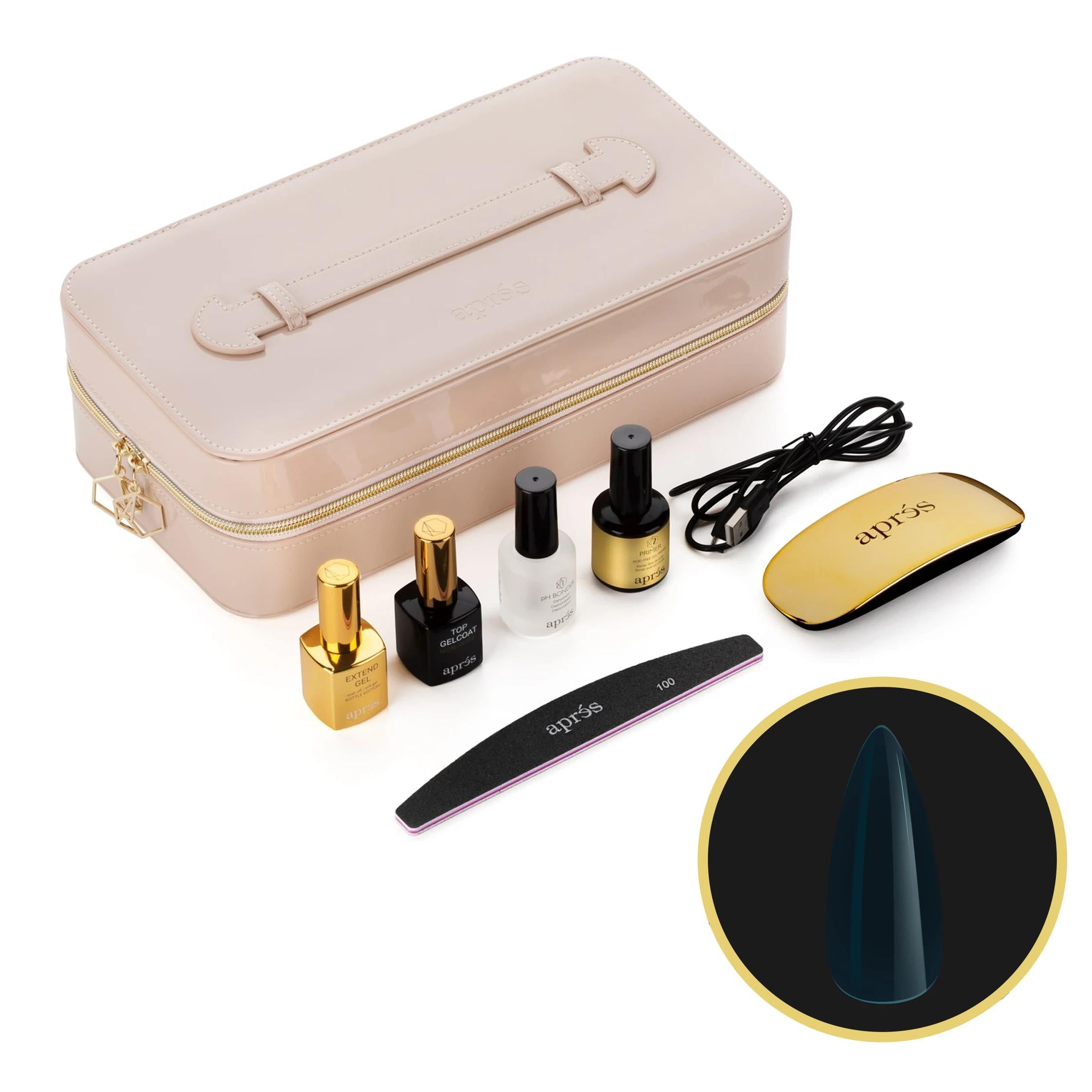 Apres Gel X Kit by Yoko - Vivid Color Sculpted Stiletto Medium Nail Extension Set for Salon & Home Manicure | Perfect for Special Occasions & Nail Art Enthusiasts