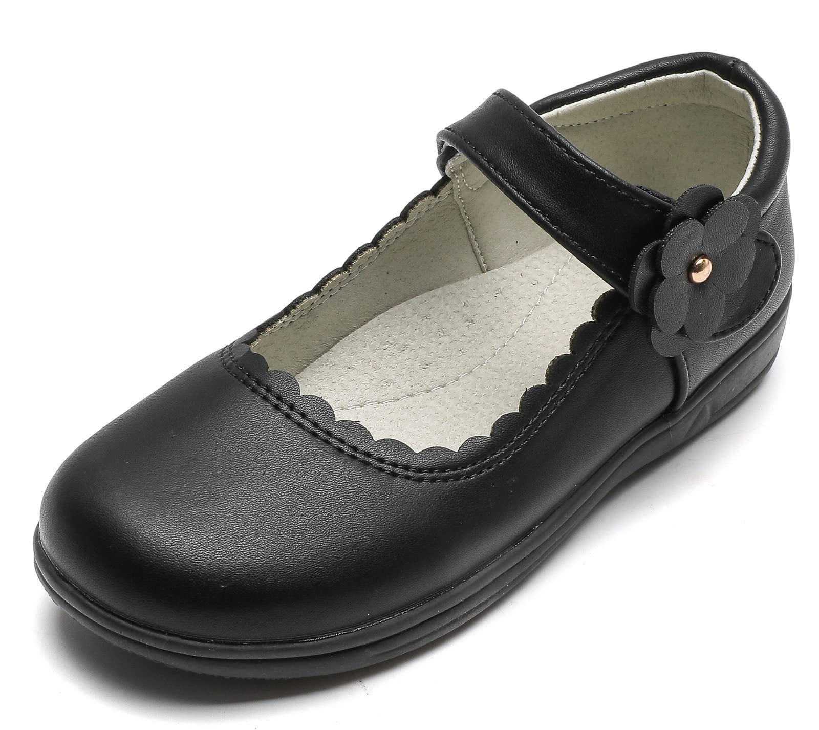 **DADAWEN Girls Mary Jane Flats - Comfortable School Uniform Shoes with Adjustable Strap for Toddler, Little Kid & Big Kid - Perfect for Dressy Occasions, School & Everyday Wear**