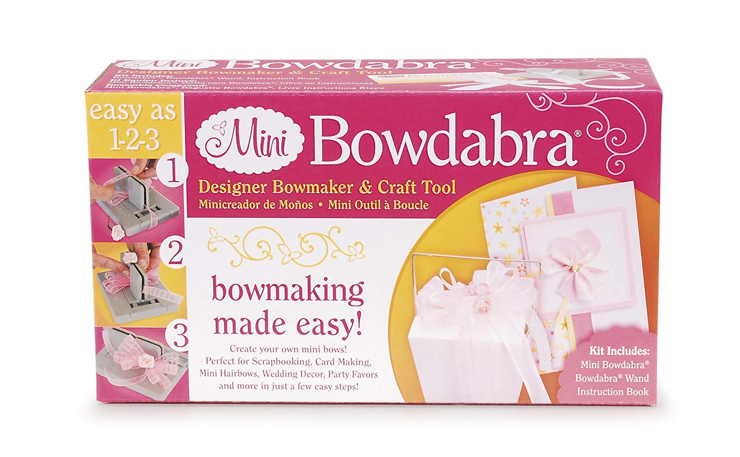 Darice Designer Bowdabra Mini Bow Maker - DIY Craft Tool for Gift Wrapping, Hair Bows, Party Decorations & Scrapbooking