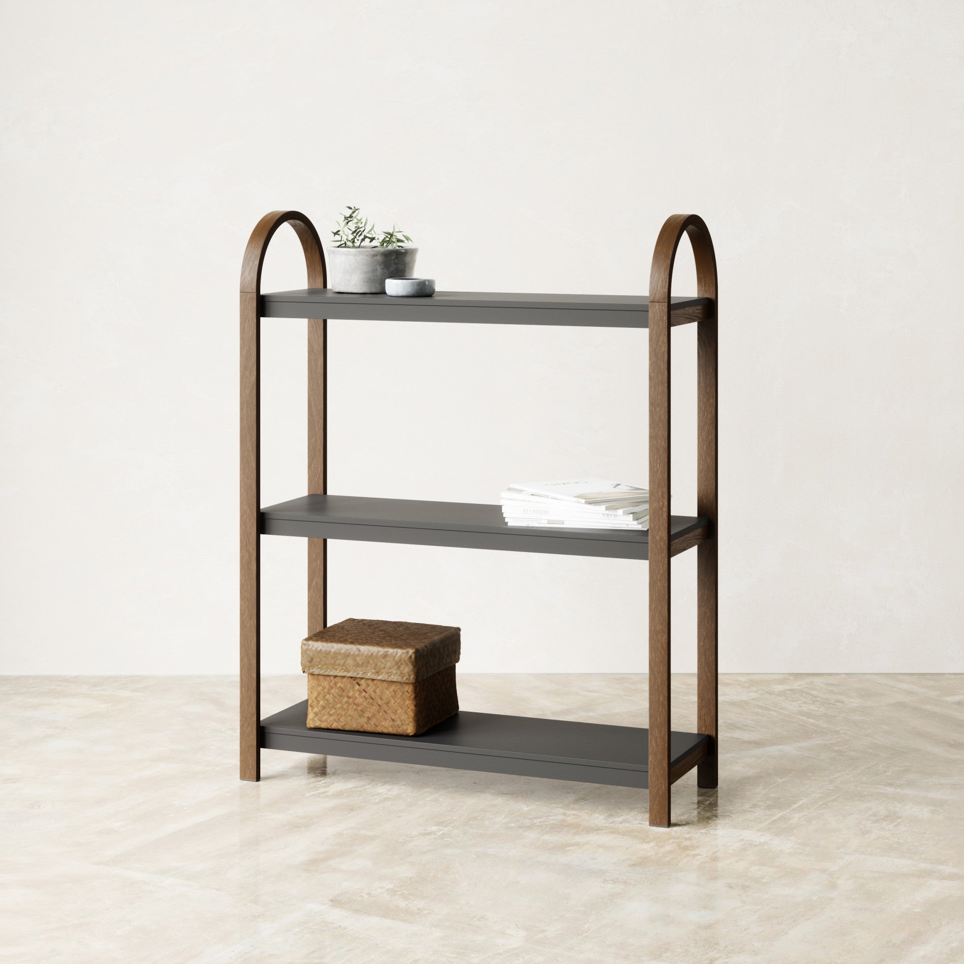 Bellwood 3 Tier Shelf Organizer - Rustic Wood Bathroom Storage Shelf for Towels & Toiletries | Space Saving Shelving Unit for Bedroom, Kitchen, Laundry Room