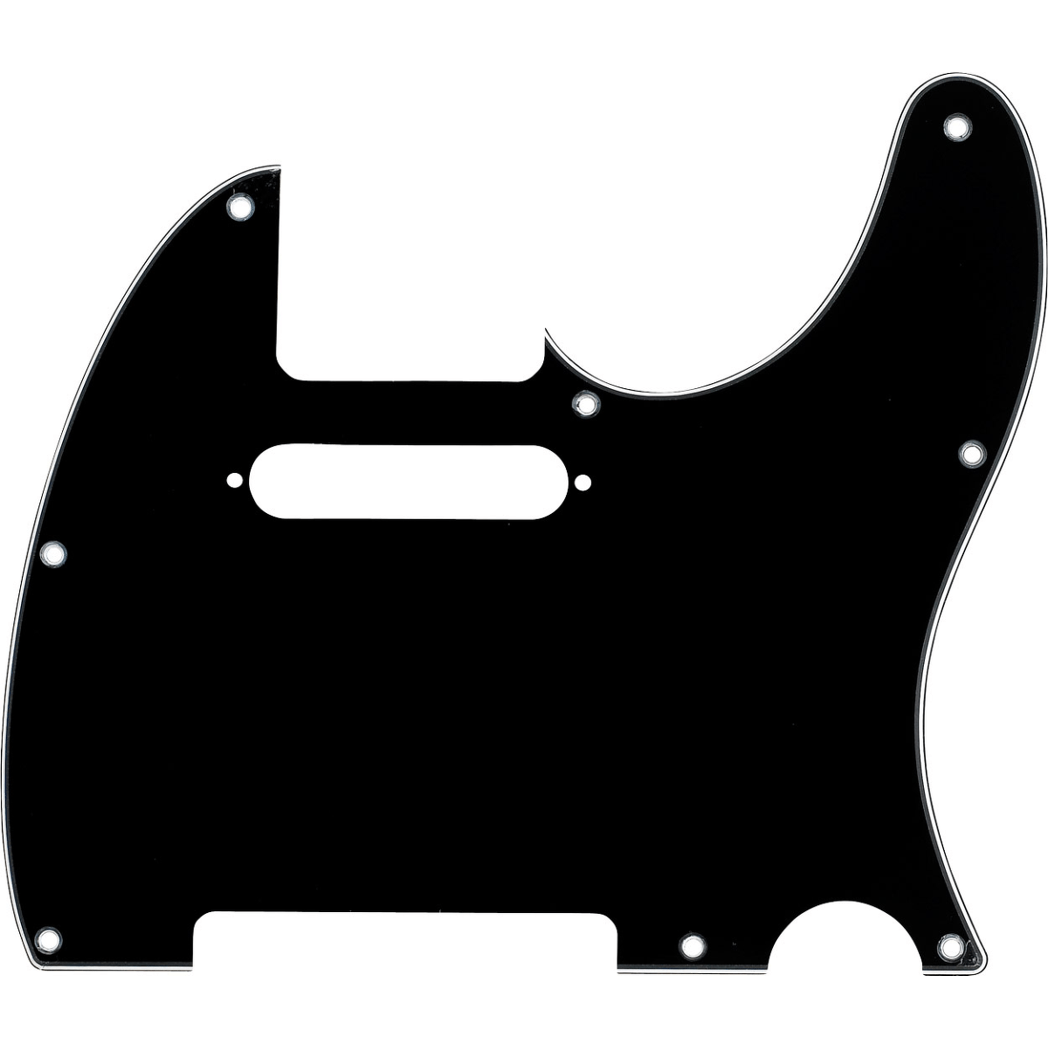 Fender 8 Hole Mount 3 Ply Telecaster Pickguard - Black Electric Guitar Pickguard for Fender Telecaster - Perfect for Guitar Upgrades, Repairs & Custom Builds