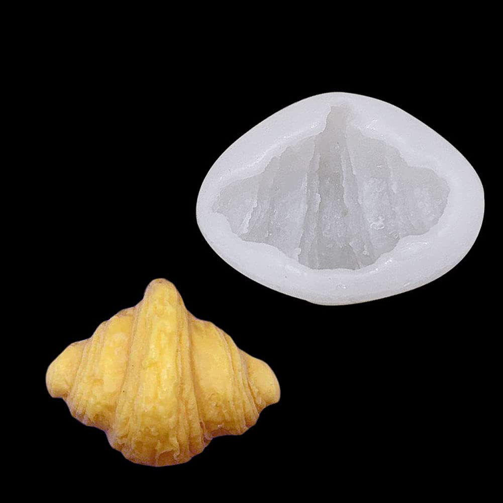 3D Croissant Silicone Mold for Candle & Soap Making - DIY Wax Bread Candle Molds, Realistic Pastry Shaped Baking Supplies for Home Decor, Wedding Favors, and Craft Projects