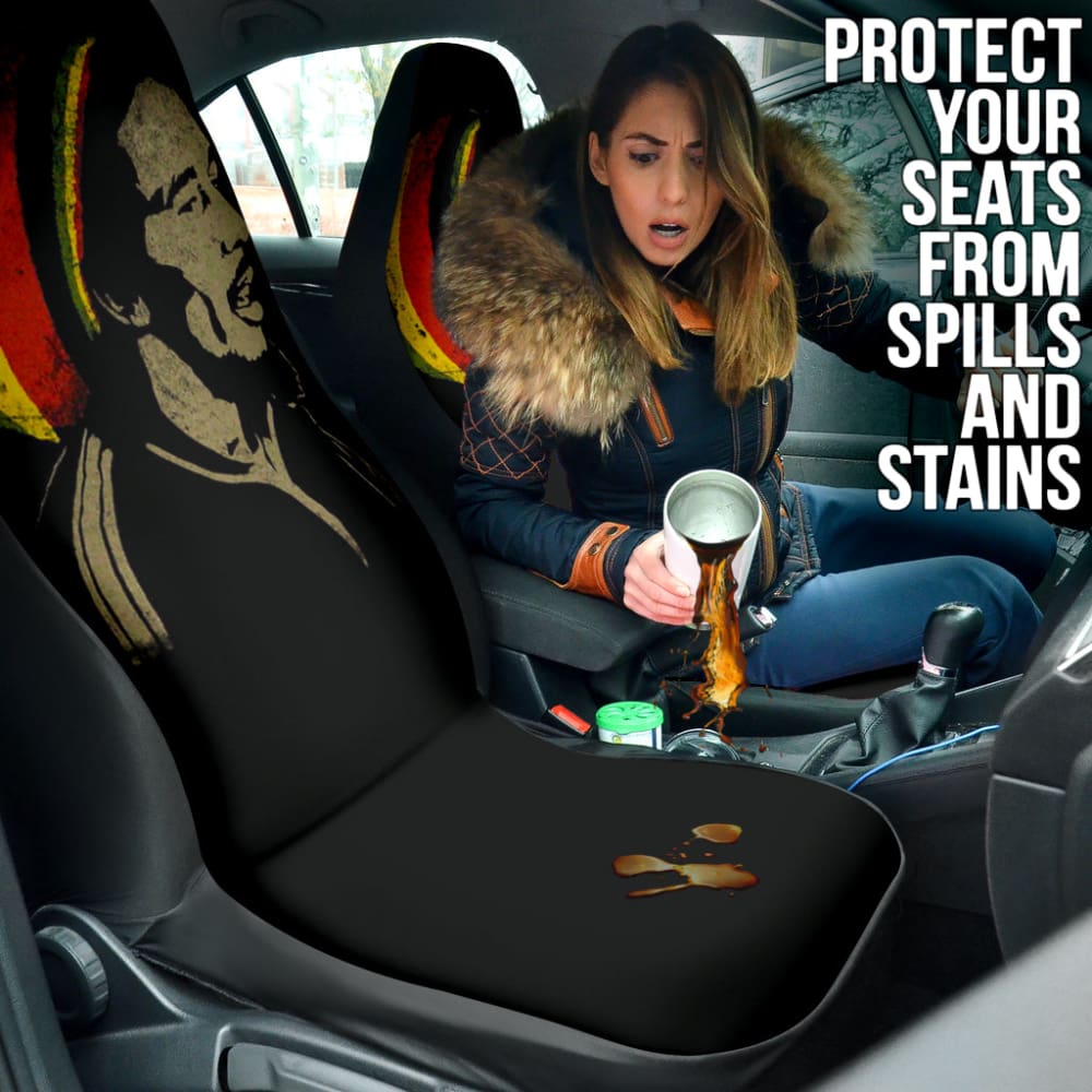 Bob Marley One Love Jamaica Reggae Custom Car Seat Covers - Premium Fit for Most Vehicles - Perfect for Reggae Fans & Car Enthusiasts