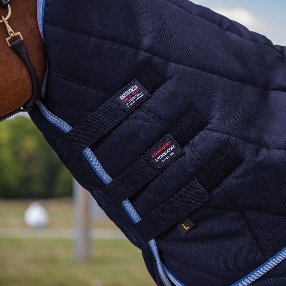Tekno-Quilt Stable Horse Neck Cover - Premium Insulated Winter Horse Blanket Accessory | Adjusta Fit Tekno-Quilt Compatible | Secure Hook & Loop Fastening | Black Large Size | Ideal for Cold Weather Riding & Stable Use