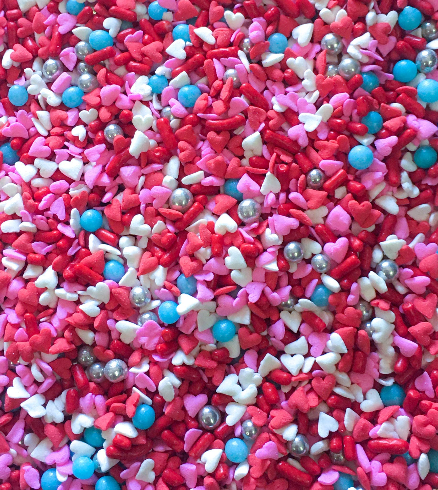 Valentine's Day Cupcake Decorations - 6oz Heart-Shaped Confetti Sprinkles for Cakes, Cookies, Ice Cream & Donuts | Baking Supplies for Parties, Weddings & Romantic Desserts