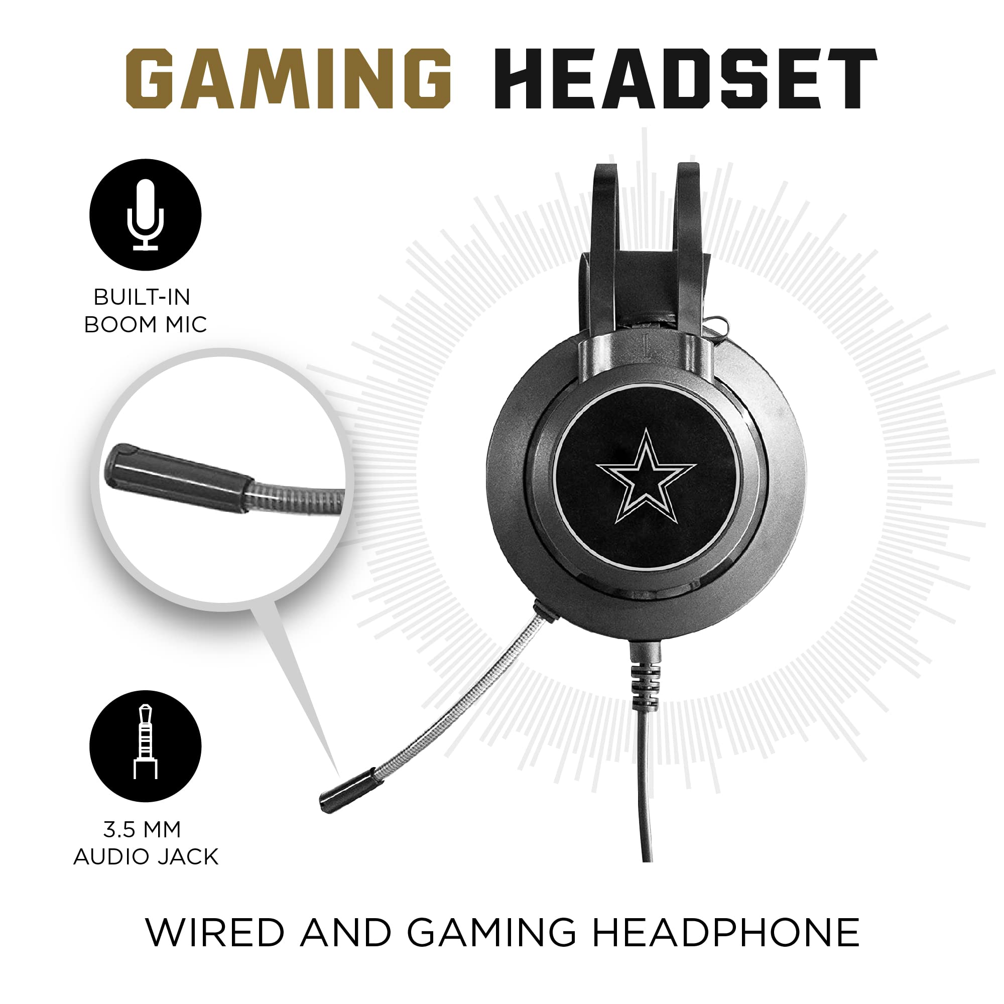 SOAR NFL Wired Gaming Headset with Noise Cancelling Mic - Official Licensed Football Headphones for PC, PS4, Xbox - Perfect for Gaming, Streaming & Sports Fans