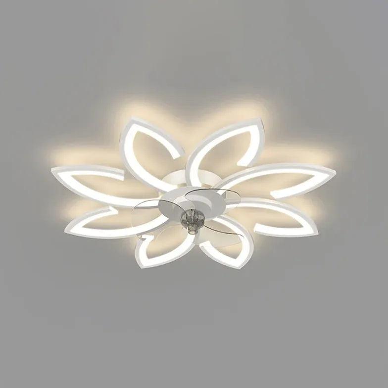 Petal Shape LED Ceiling Fan with Light for Living Room - Modern Stylish Cooling & Lighting Solution for Home, Bedroom, Office