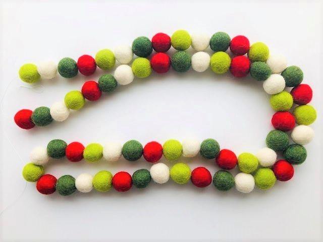Best Christmas Felt Ball Garland Decorations - 12ft Holiday Party Decor for Tree, Mantel, Wall & Window - Eco-Friendly Wool Felt Balls for Xmas, Wedding, Baby Shower & Home Decor