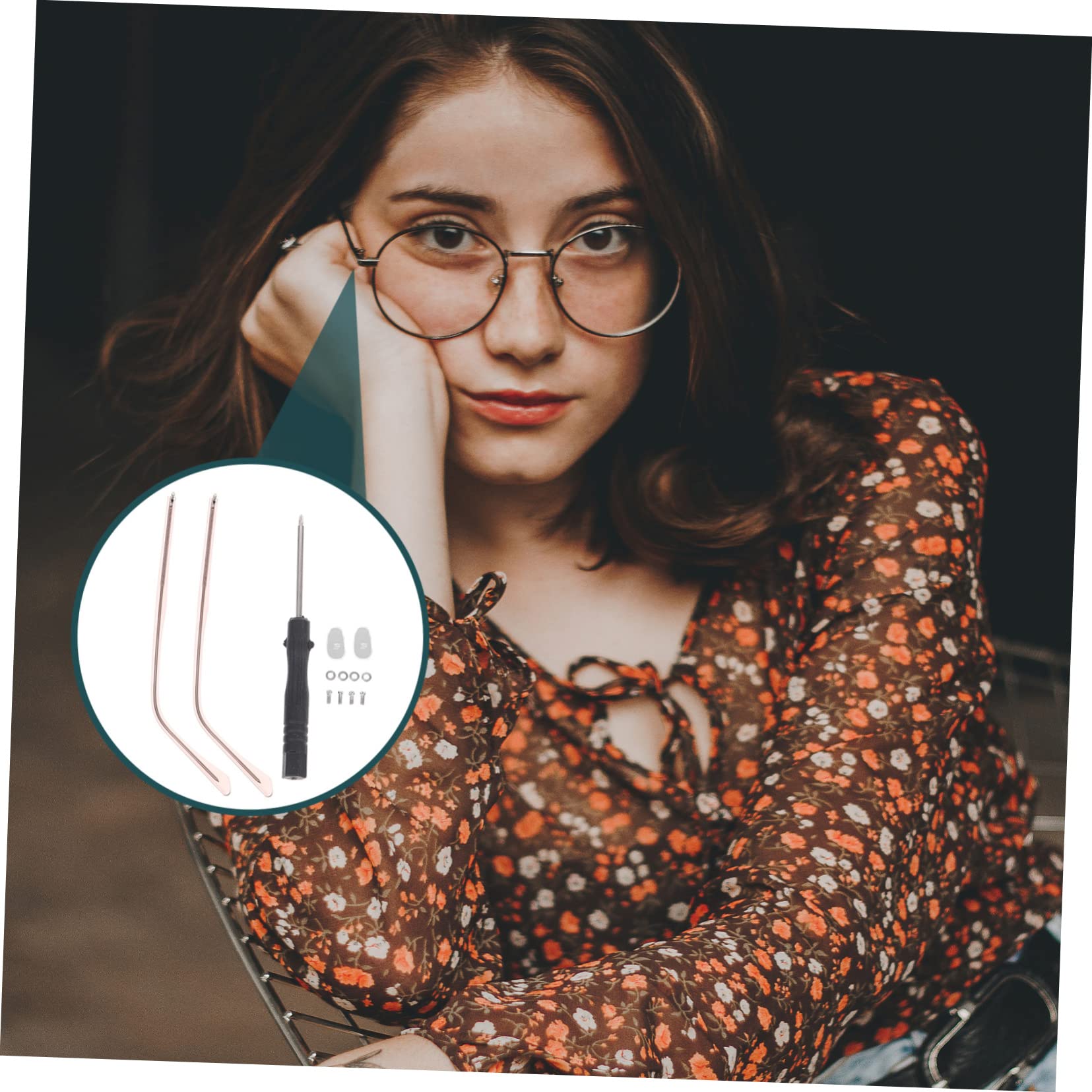 Healvian 5 Pairs Universal Glasses Repair Kit - Replacement Sunglasses Arm Legs & Hinge Plates for Men & Women - Fix Broken Eyeglass Frames at Home, Office or Travel