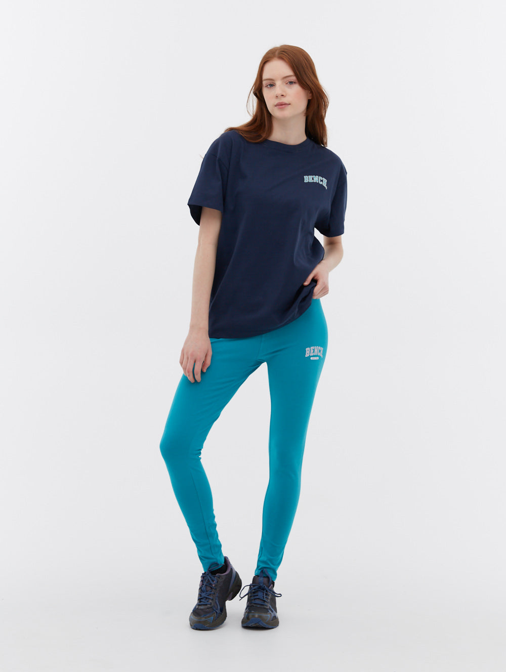 Fashion Leggings for Women - High Waist Yoga Pants with Pockets, Teal Blue, BN4U123392 | Perfect for Yoga, Gym, Running & Casual Wear