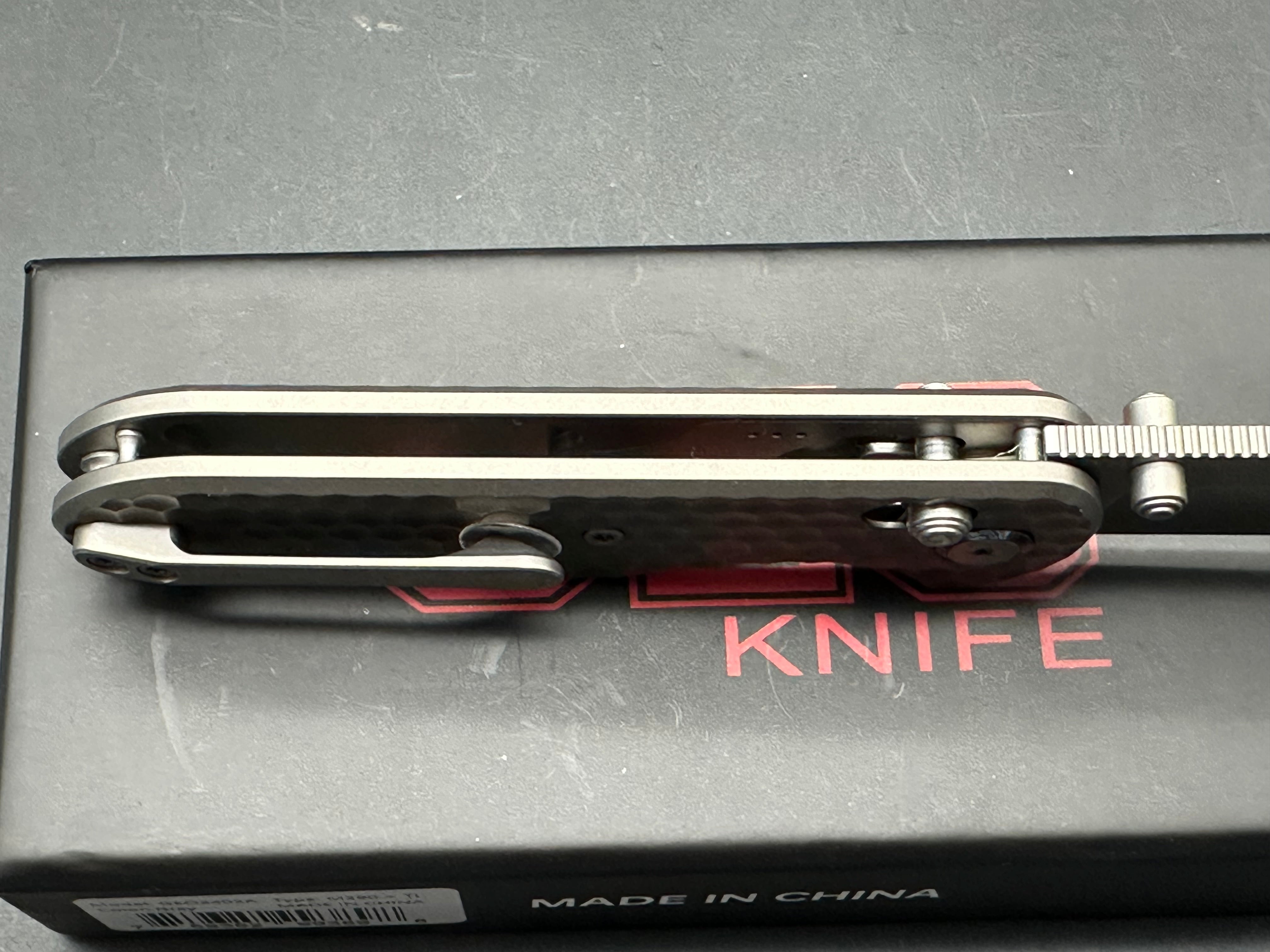 Premium Geo Knife - Ethereal Cutter Folding Pocket Knife with Axis Lock | Gray 6AL4V Titanium Handle & 3.03