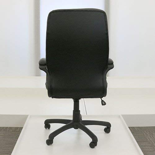 Office Star EC Series Executive Bonded Leather High Back Adjustable Office Chair with Thick Padded Contour Seat & Locking Tilt Control - Ergonomic Desk Chair for Home Office, Computer Work & Conference Rooms (Black)