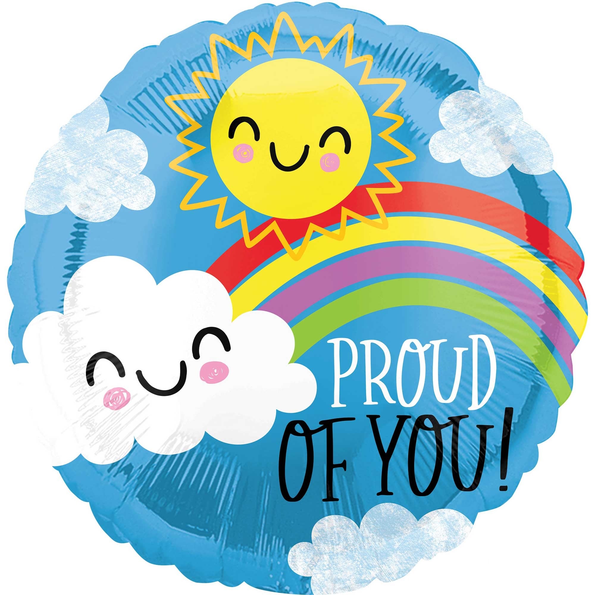 45cm HX Proud of You Happy Sun & Cloud Balloon - Perfect for Birthday Parties, Baby Showers & Outdoor Decorations