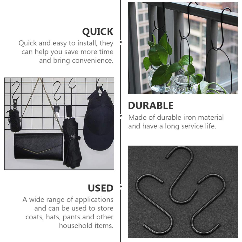 7-Piece Heavy Duty Metal S-Shaped Clothes Hooks for Hanging Clothes, Hangers & Display - Ideal for Closet, Retail Stores & Home Organization