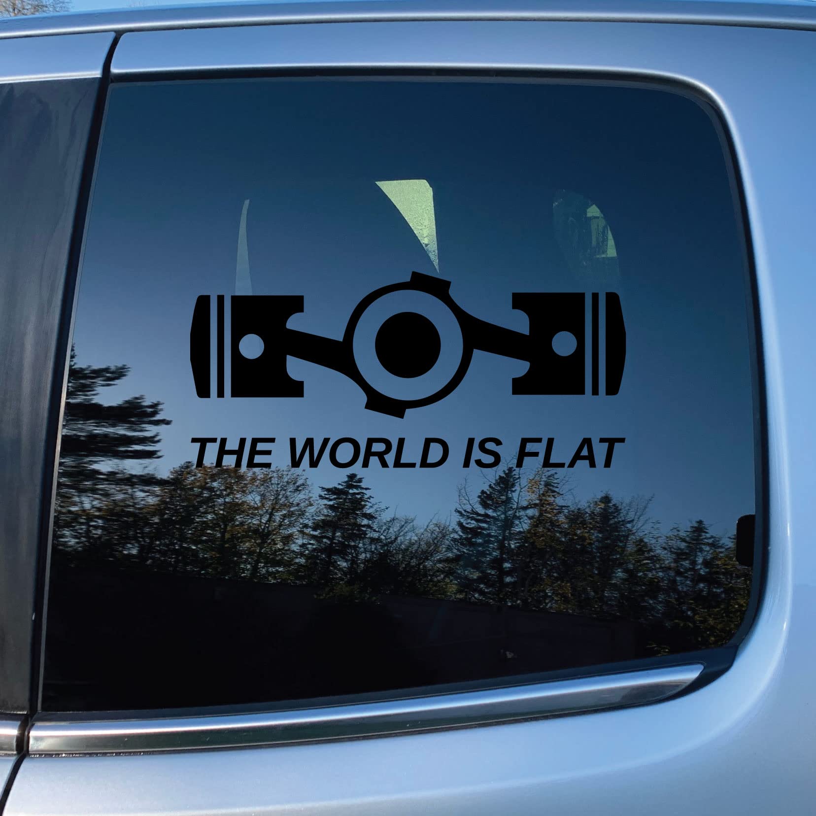 The World is Flat Vinyl Sticker - Durable 6-Year Outdoor Decal for Cars, Trucks, Laptops & Walls - Easy to Apply on Any Smooth Surface - Perfect for Bumper Stickers, Laptop Decals & Home Decor (Black, 1 Pack)