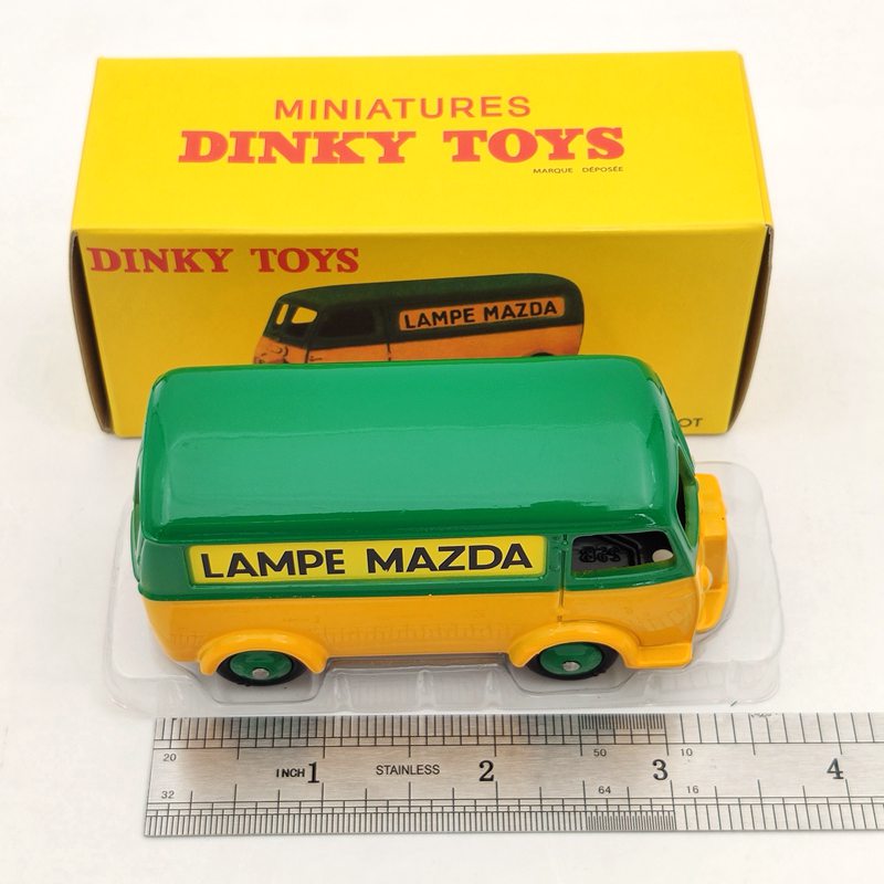 1/43 Scale Atlas Dinky Toys 25B Peugeot Fourgon Tole D.3.A LAMPE MAZDA Green Diecast Model Car - Vintage Collectible Gift for Adults & Kids - Perfect for Display, Gifting, and Toy Car Collections