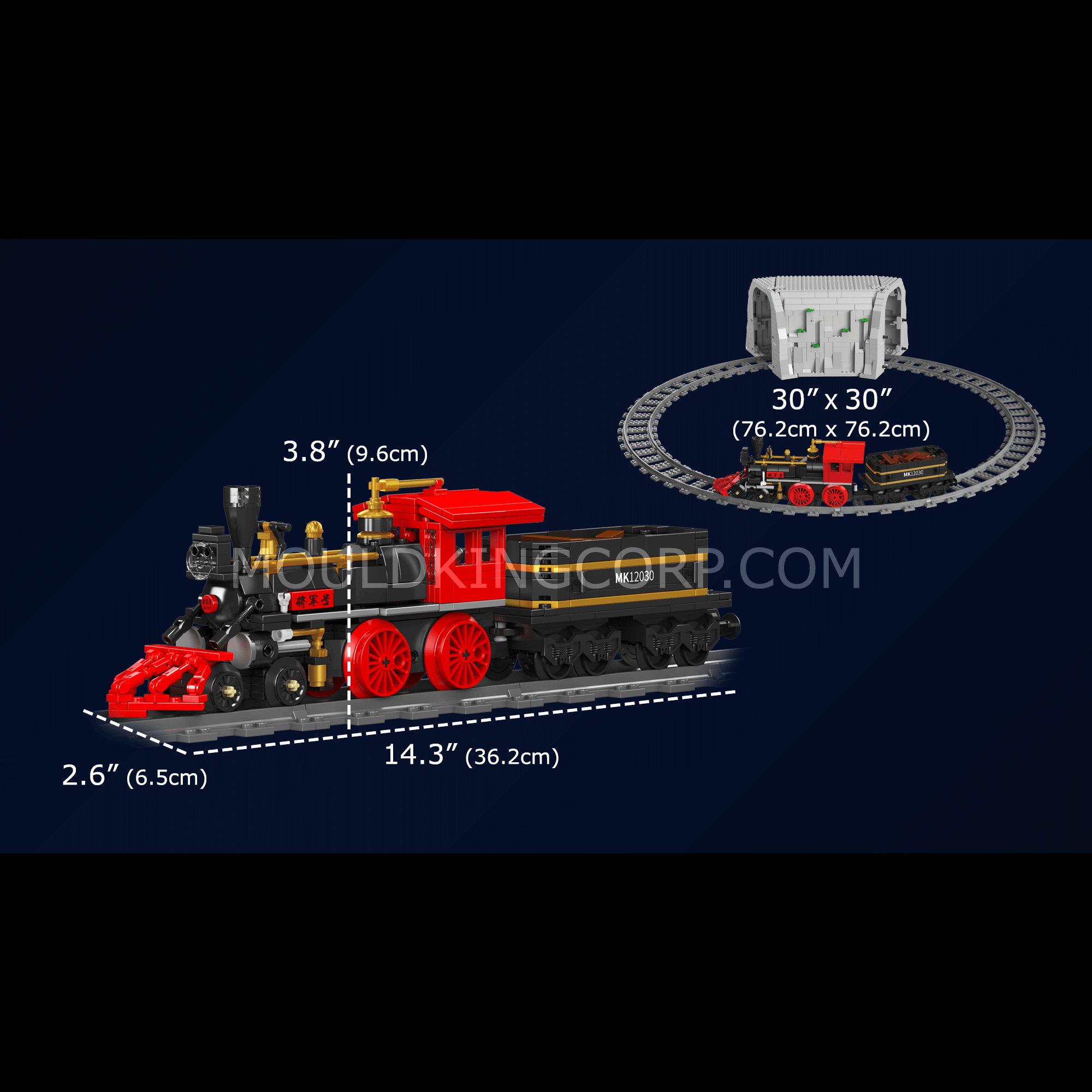 Mould King 12030 The General Locomotive Building Set - 977 PCS Train Model Kit for Adults & Kids | Perfect for STEM Education, Collectors & Train Enthusiasts | Home Decor, Gift Idea & Creative Play