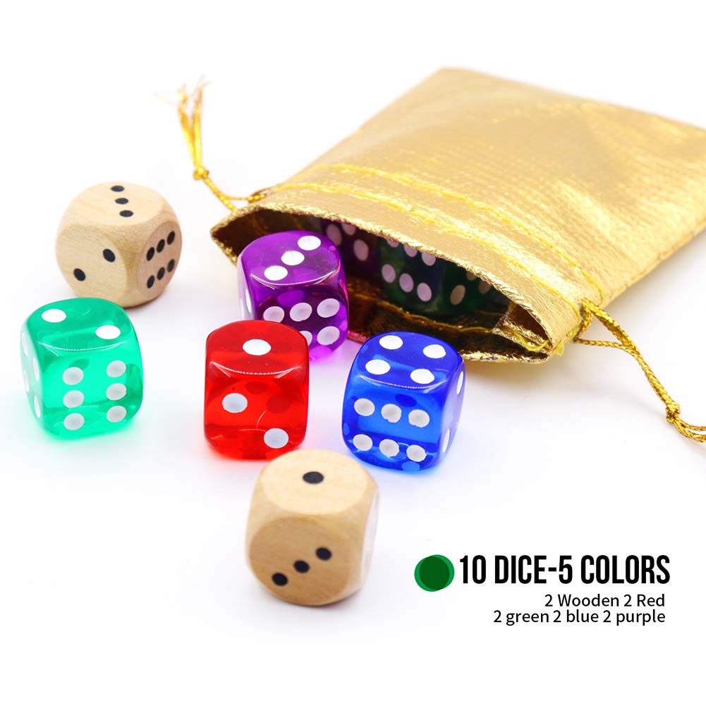Shut The Box Wooden Board Game with 10 Dice - Classic 4-Sided Family Math Game for 2-4 Players (Kids & Adults) - Perfect for Family Game Nights, Math Learning & Party Entertainment