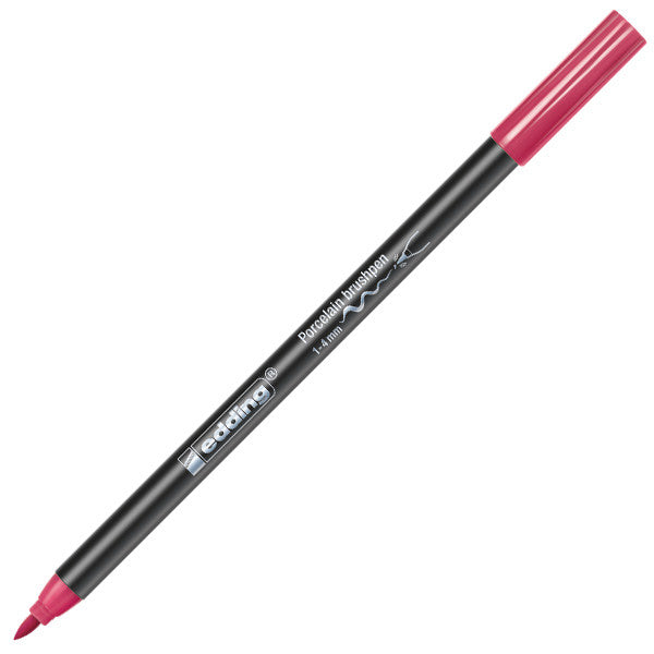 edding 4200 Porcelain Brush Pen - White Paint Marker for Ceramics, Glass & DIY Crafts - Perfect for Pottery, Mugs & Home Decor Projects