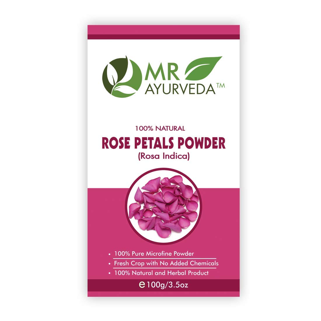 MR Ayurveda 100% Natural Organic Rose Petals Powder for Face & Skin Care – Chemical-Free, 100g | DIY Beauty, Aromatherapy, Herbal Tea, Skincare Routine