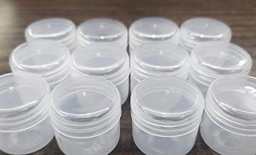 Shree Mahalaxmi 24Pcs 10ml Empty Cosmetic Jars - Transparent Plastic Containers for Eyeshadow, Face Cream & Makeup Storage - Perfect for DIY Beauty Products & Travel Organizers