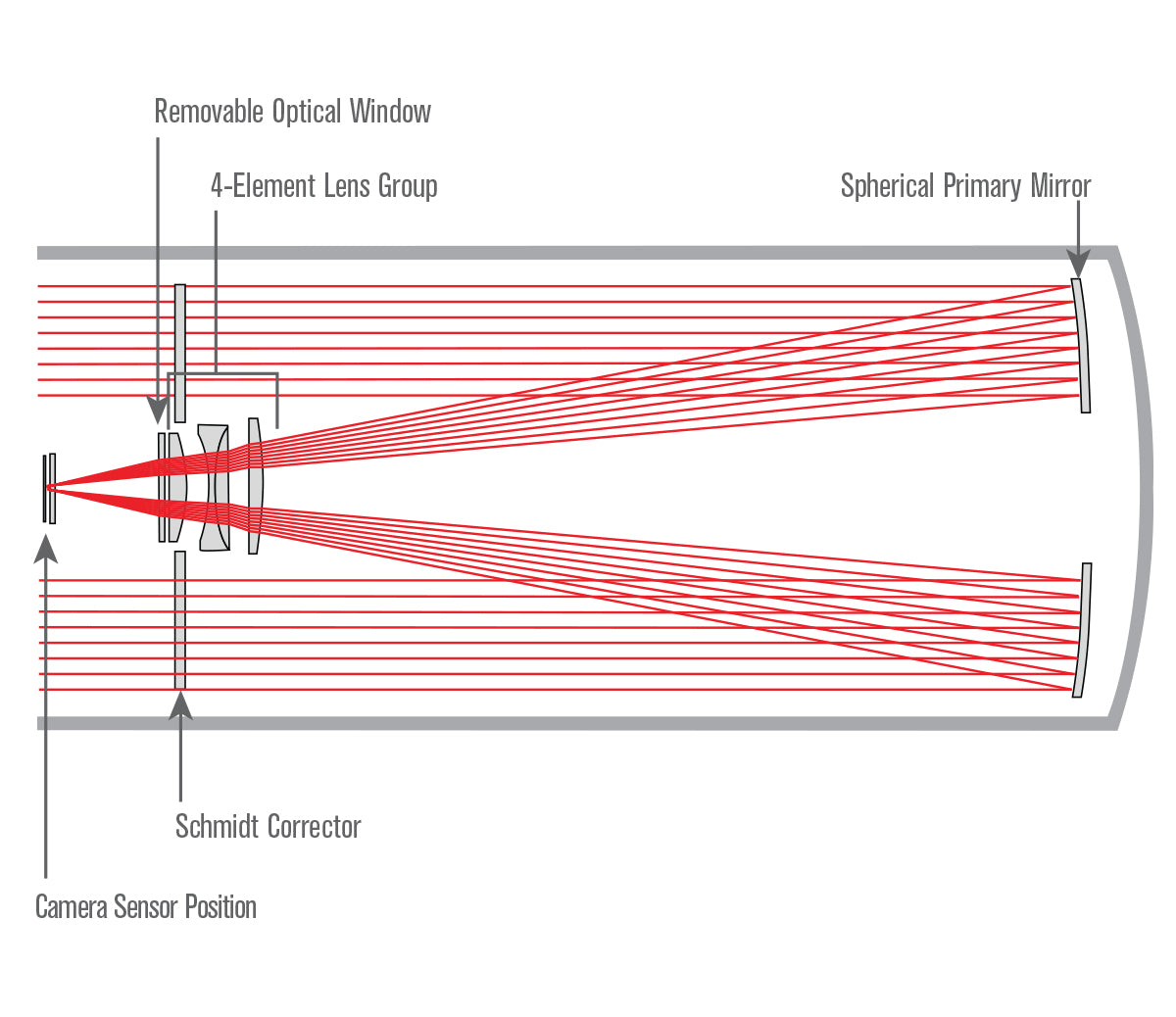 Rowe Ackermann Schmidt Astrograph (RASA 36) V2 Optical Tube Assembly - 36cm Aperture, CGE Dovetail Mount - Perfect for Astrophotography & Deep Space Observation